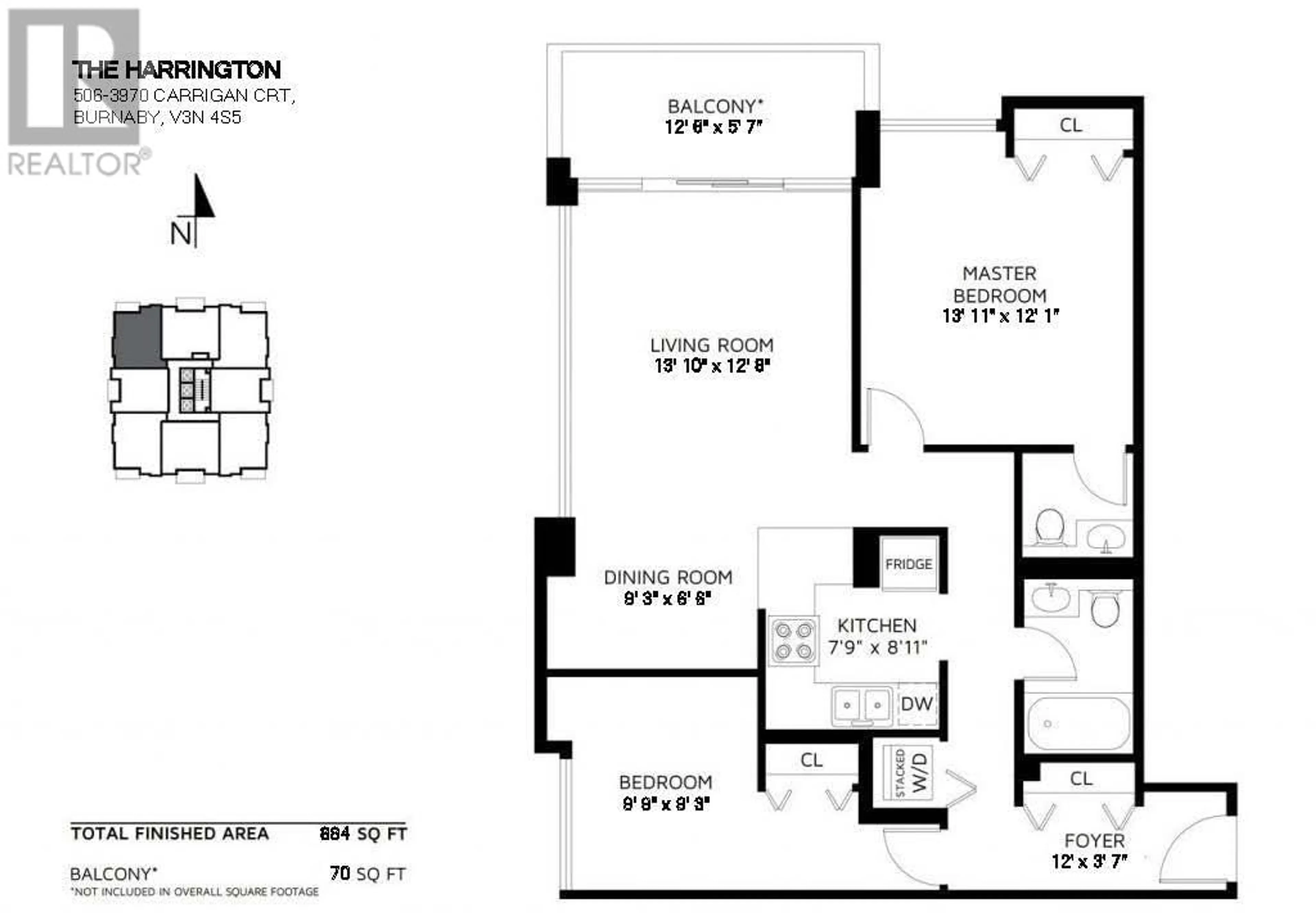 Floor plan for 506 3970 CARRIGAN COURT, Burnaby British Columbia V3N4S5