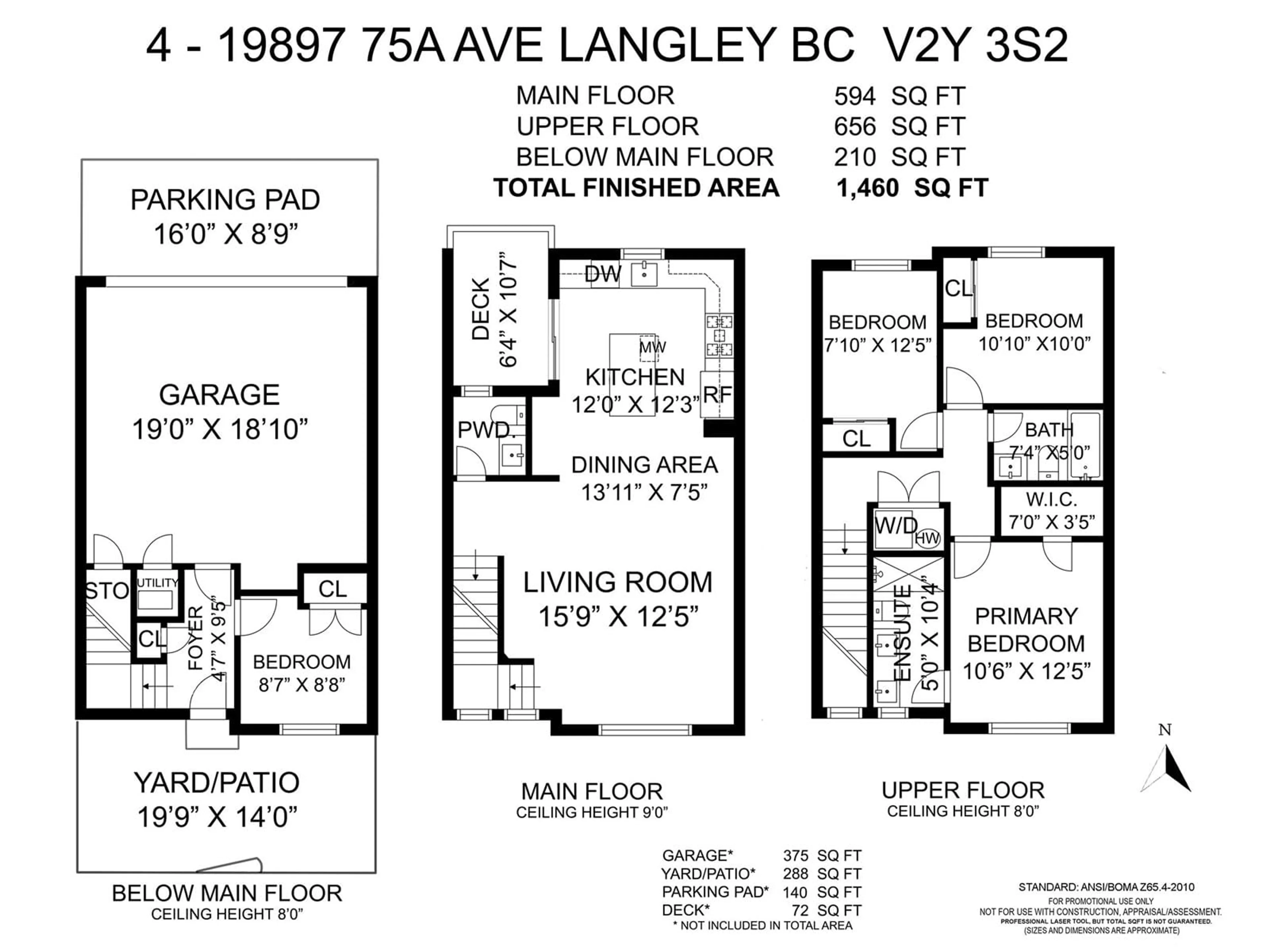 Floor plan for 4 19897 75A AVENUE, Langley British Columbia V2Y3S2