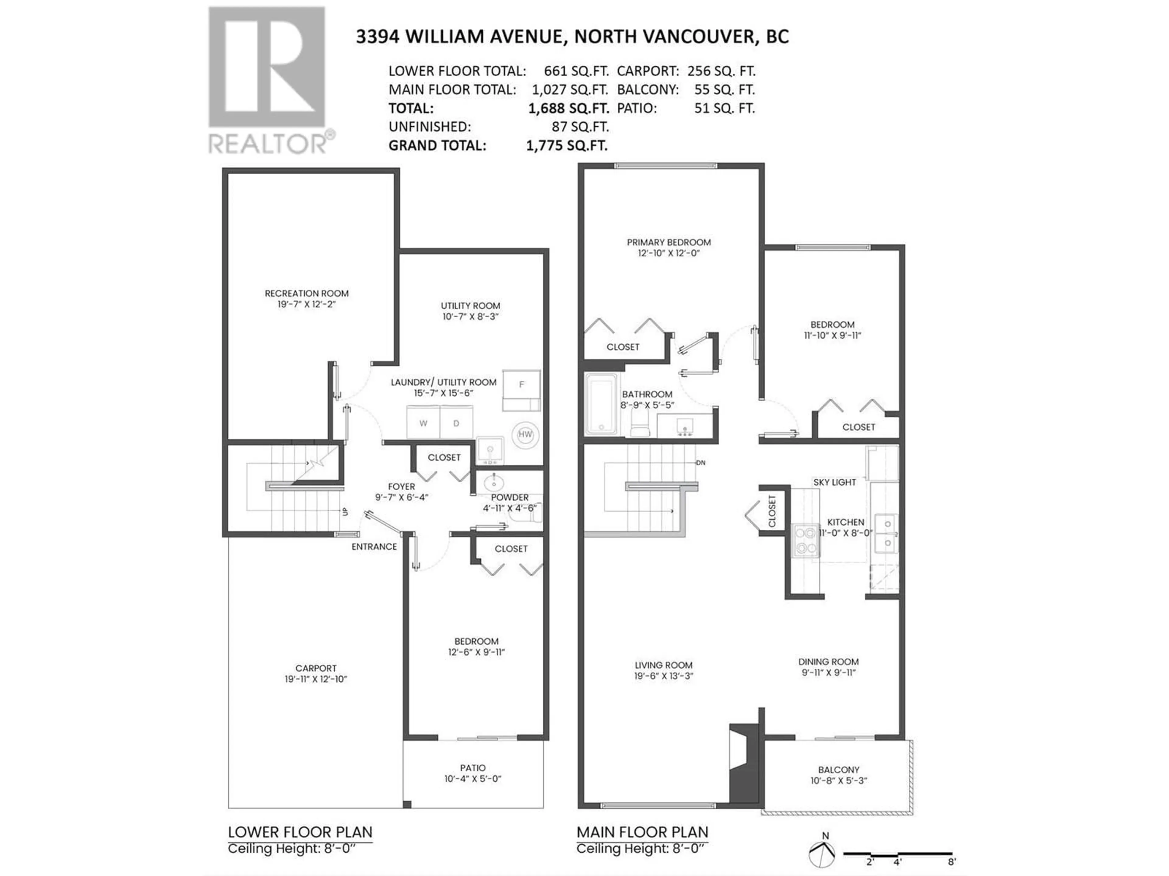 Floor plan for 3394 WILLIAM AVENUE, North Vancouver British Columbia V7K2Z6