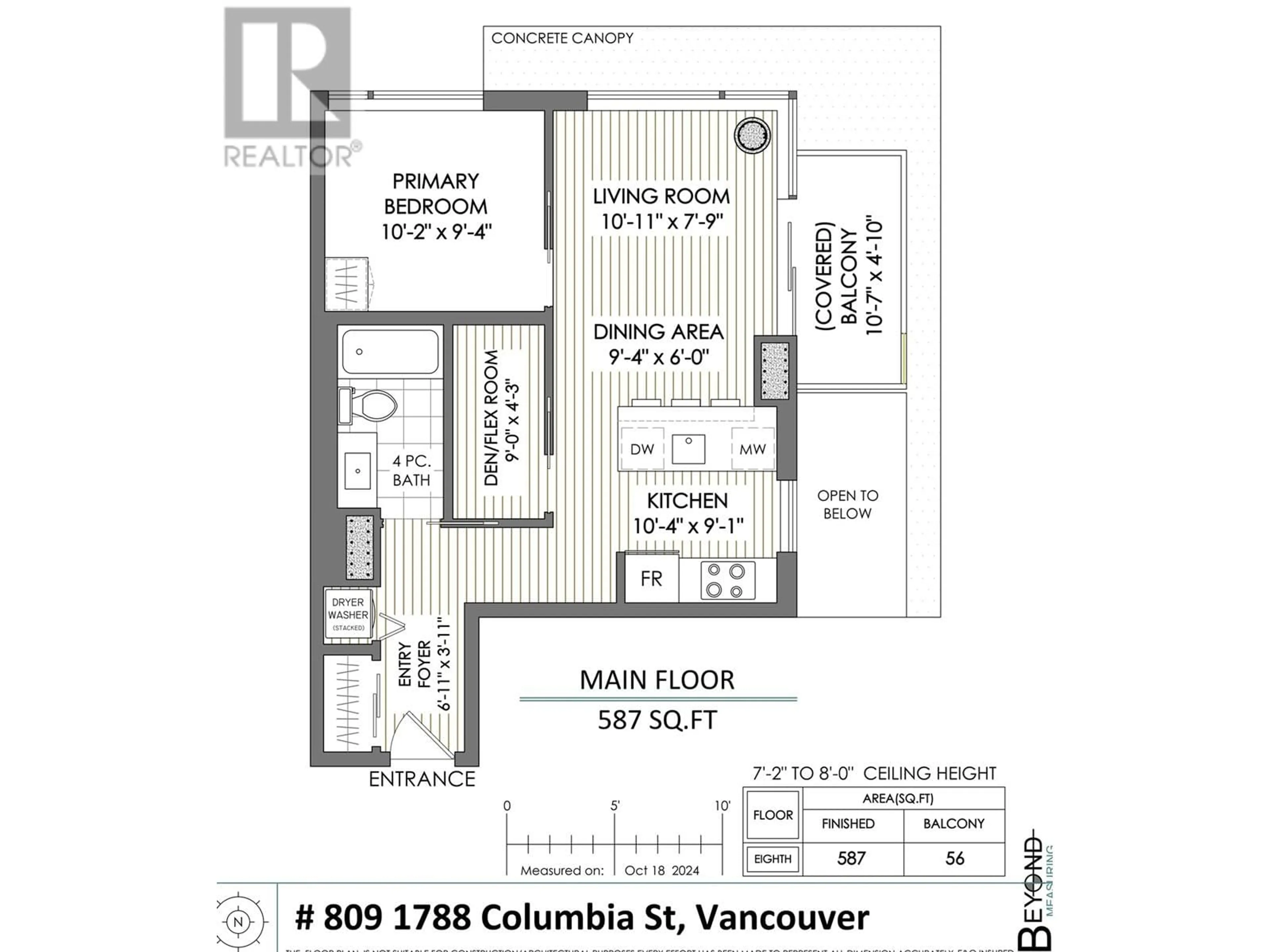 Floor plan for 809 1788 COLUMBIA STREET, Vancouver British Columbia V5Y0L7