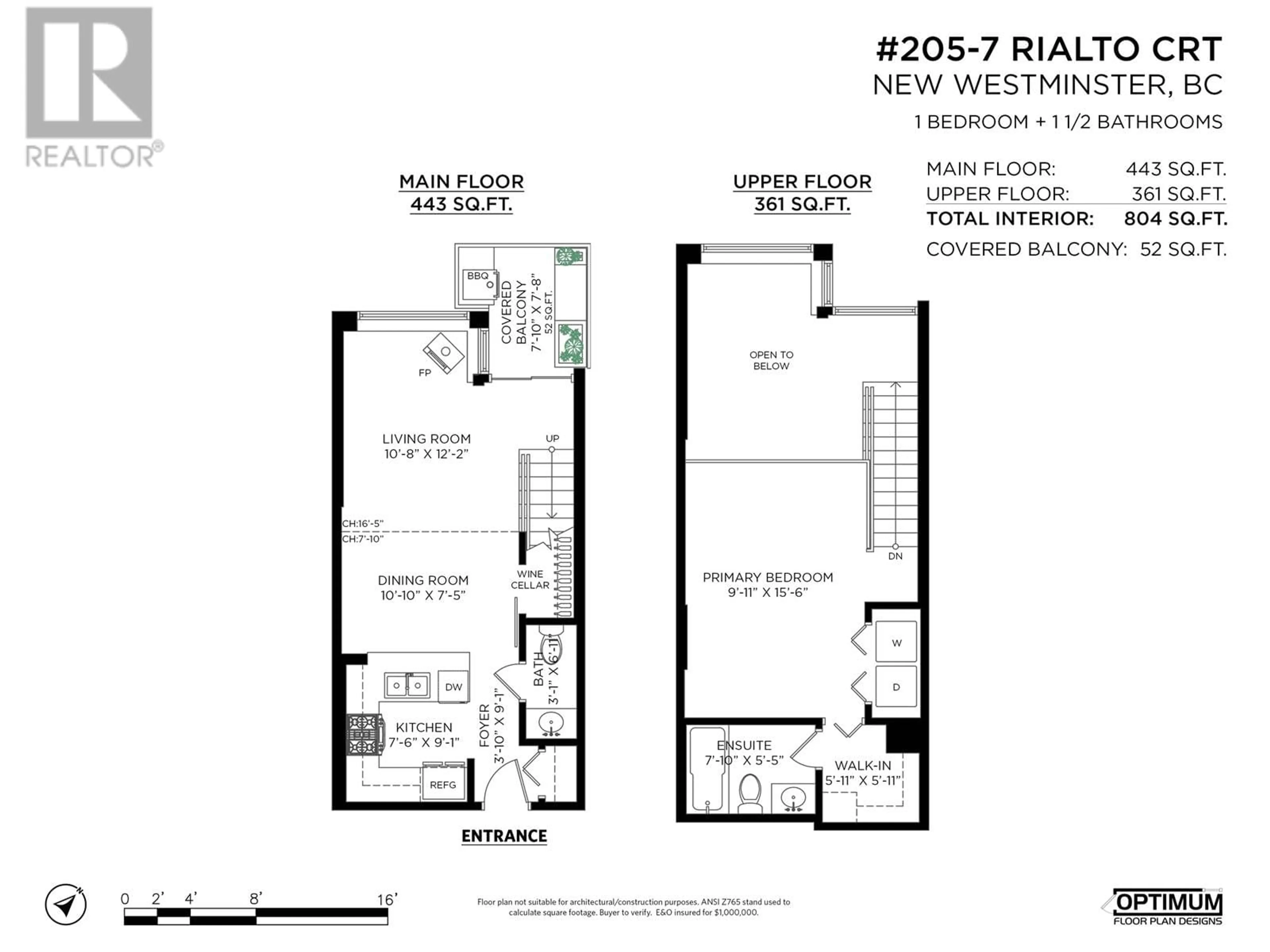 Floor plan for 205 7 RIALTO COURT, New Westminster British Columbia V3M7A8