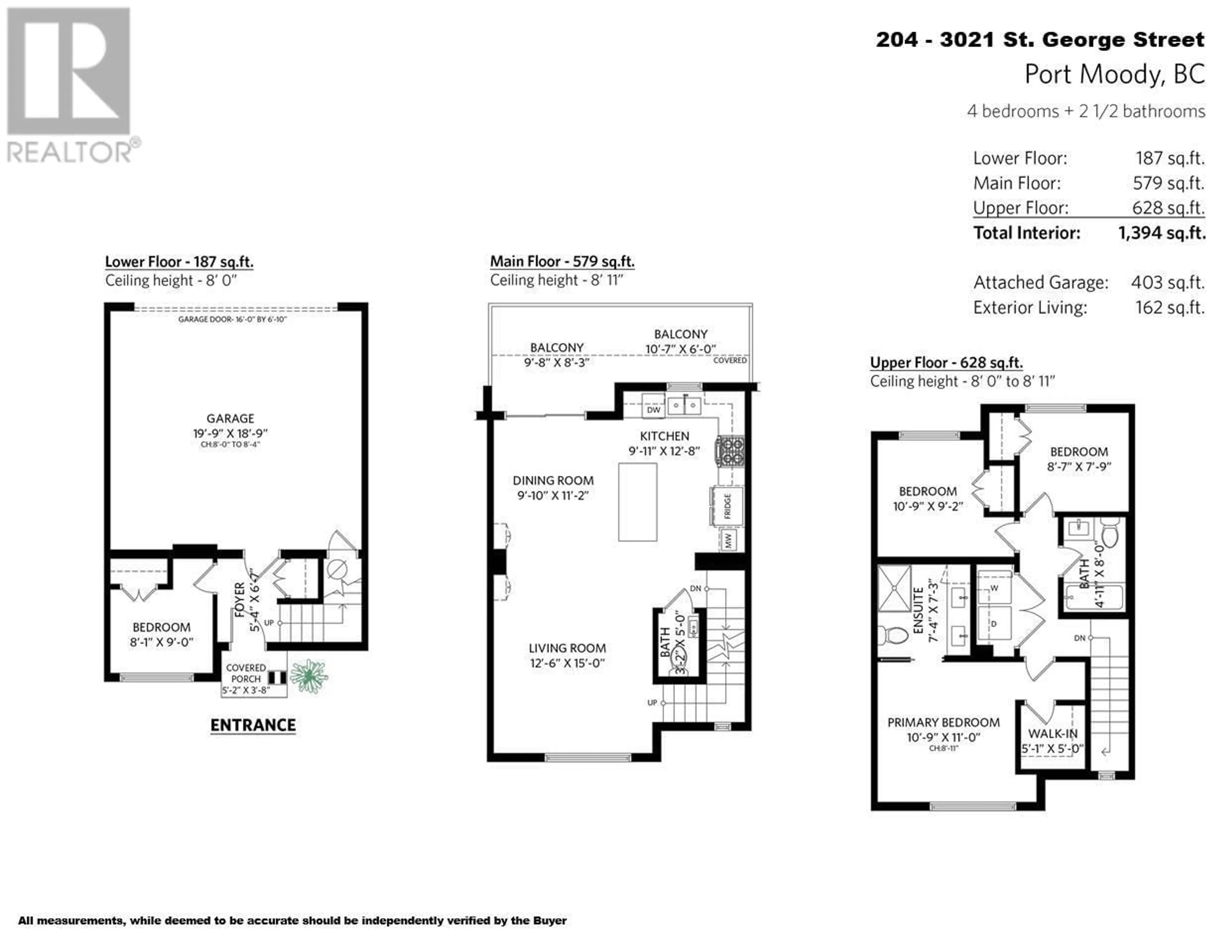 Floor plan for 204 3021 ST GEORGE STREET, Port Moody British Columbia V3H0K3