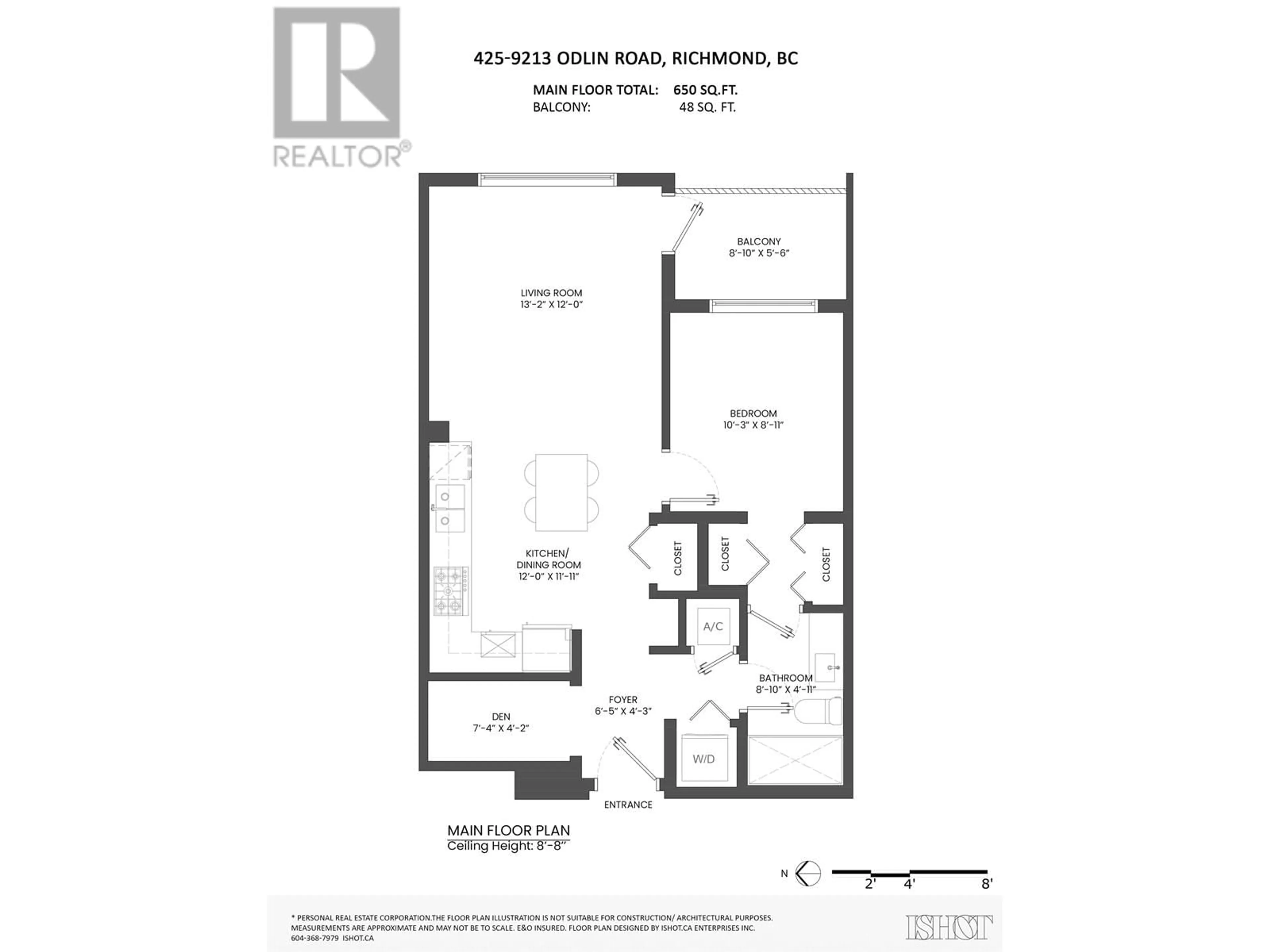 Floor plan for 425 9213 ODLIN ROAD, Richmond British Columbia V6X0V5