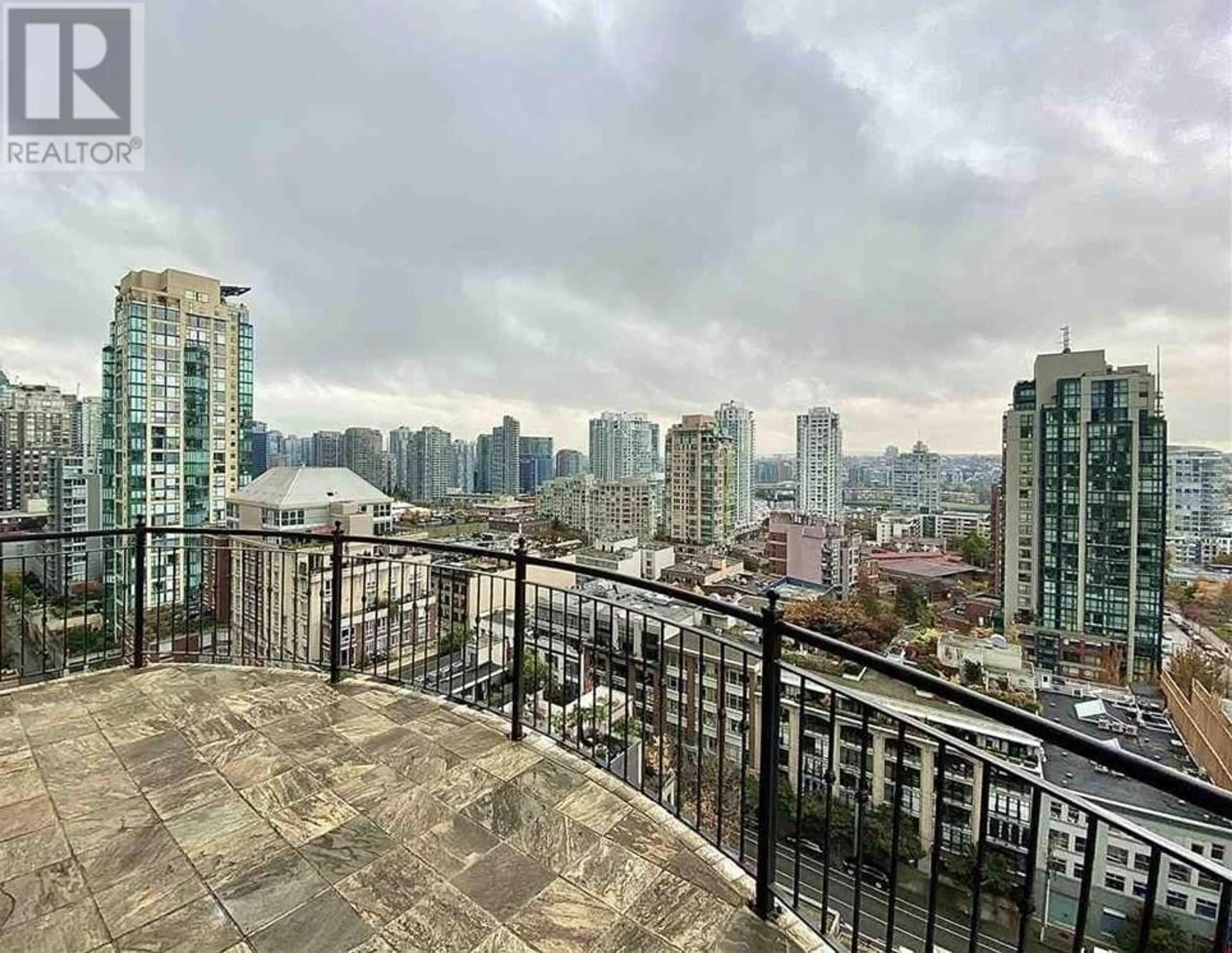 Balcony in the apartment, city buildings view from balcony for 1901 1280 RICHARDS STREET, Vancouver British Columbia V6B1S2