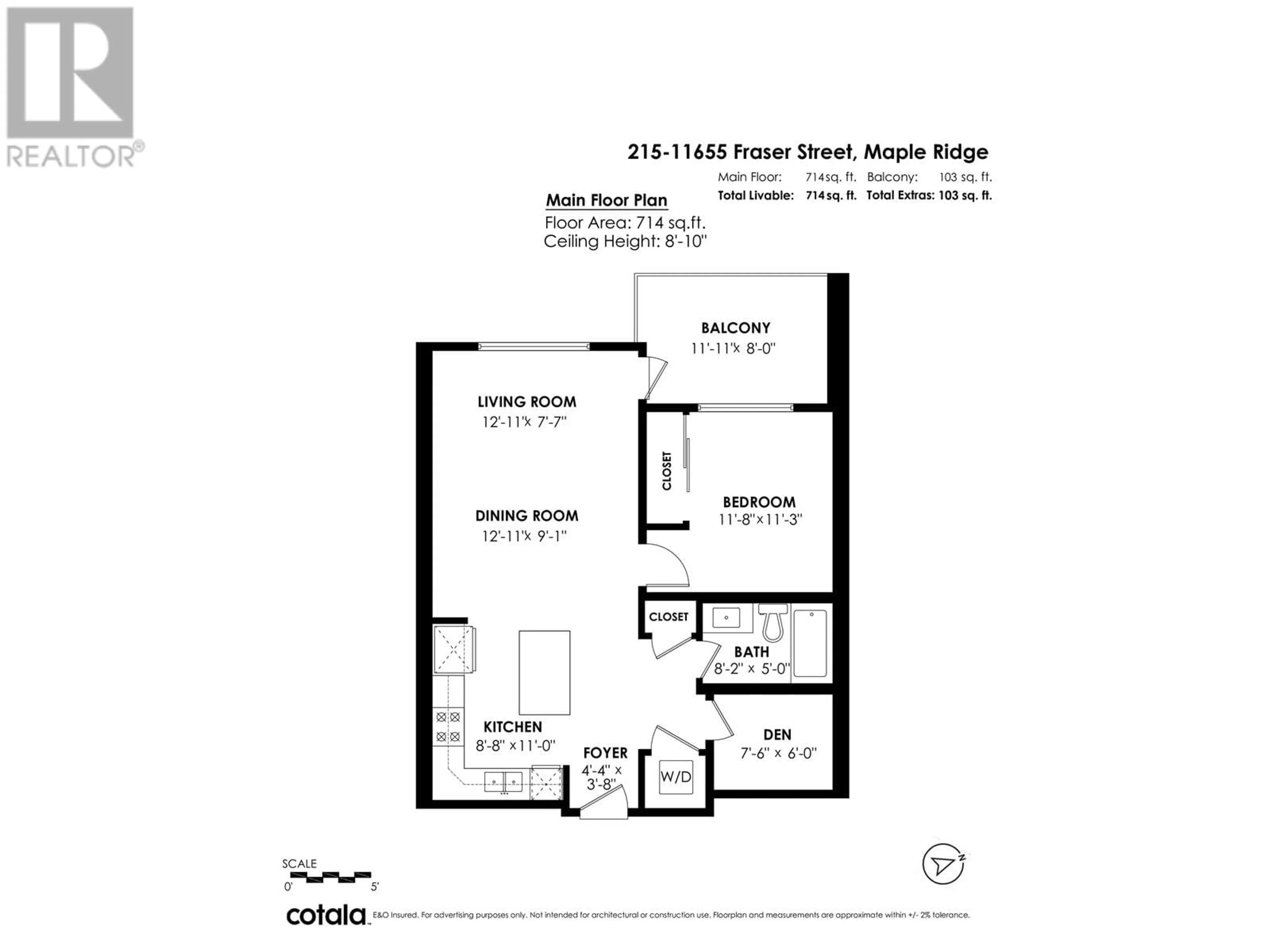 Floor plan for 215 11655 FRASER STREET, Maple Ridge British Columbia V2X2E5