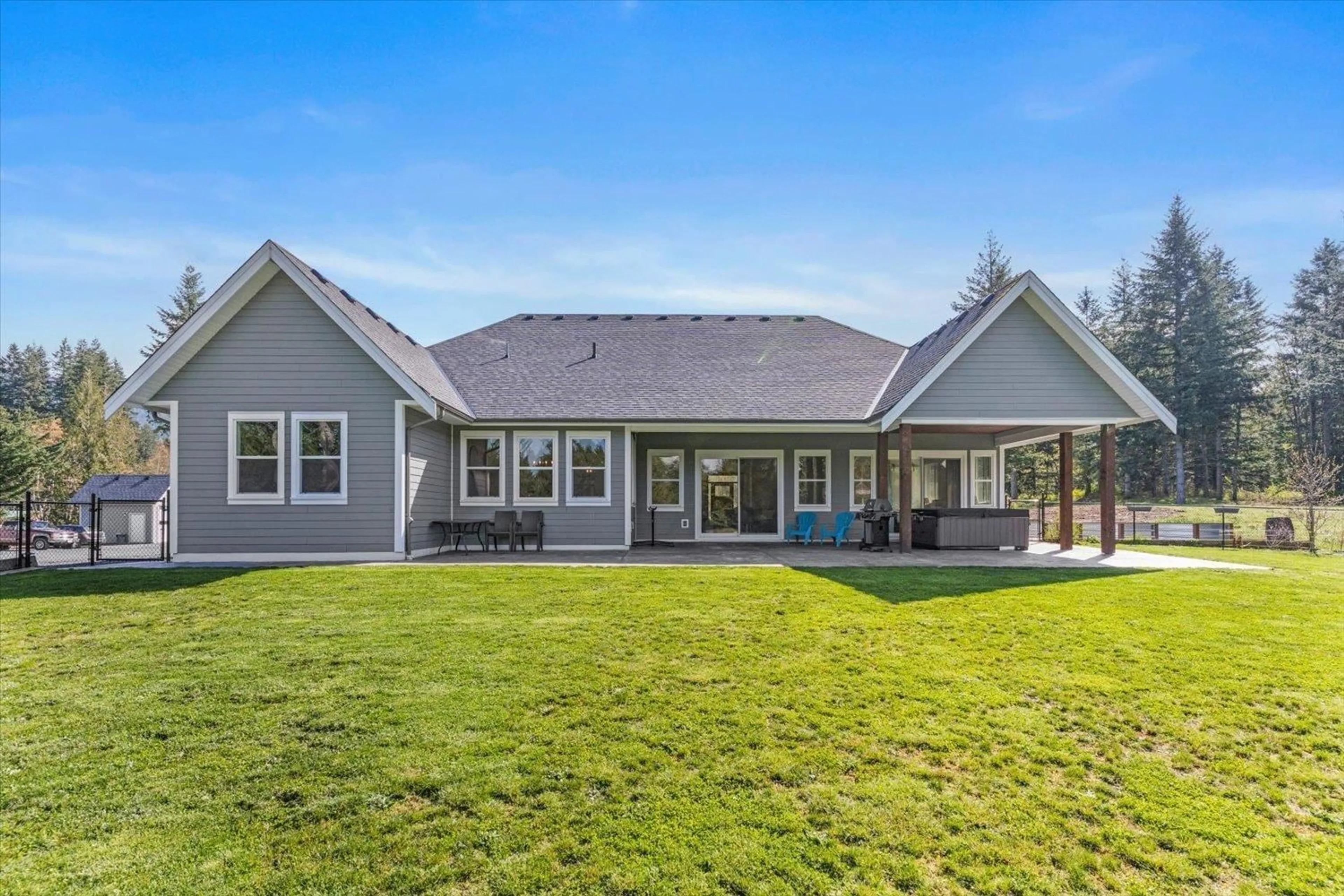 Frontside or backside of a home, the fenced backyard for 4491 BENCH ROAD, Chilliwack British Columbia V4Z1G1