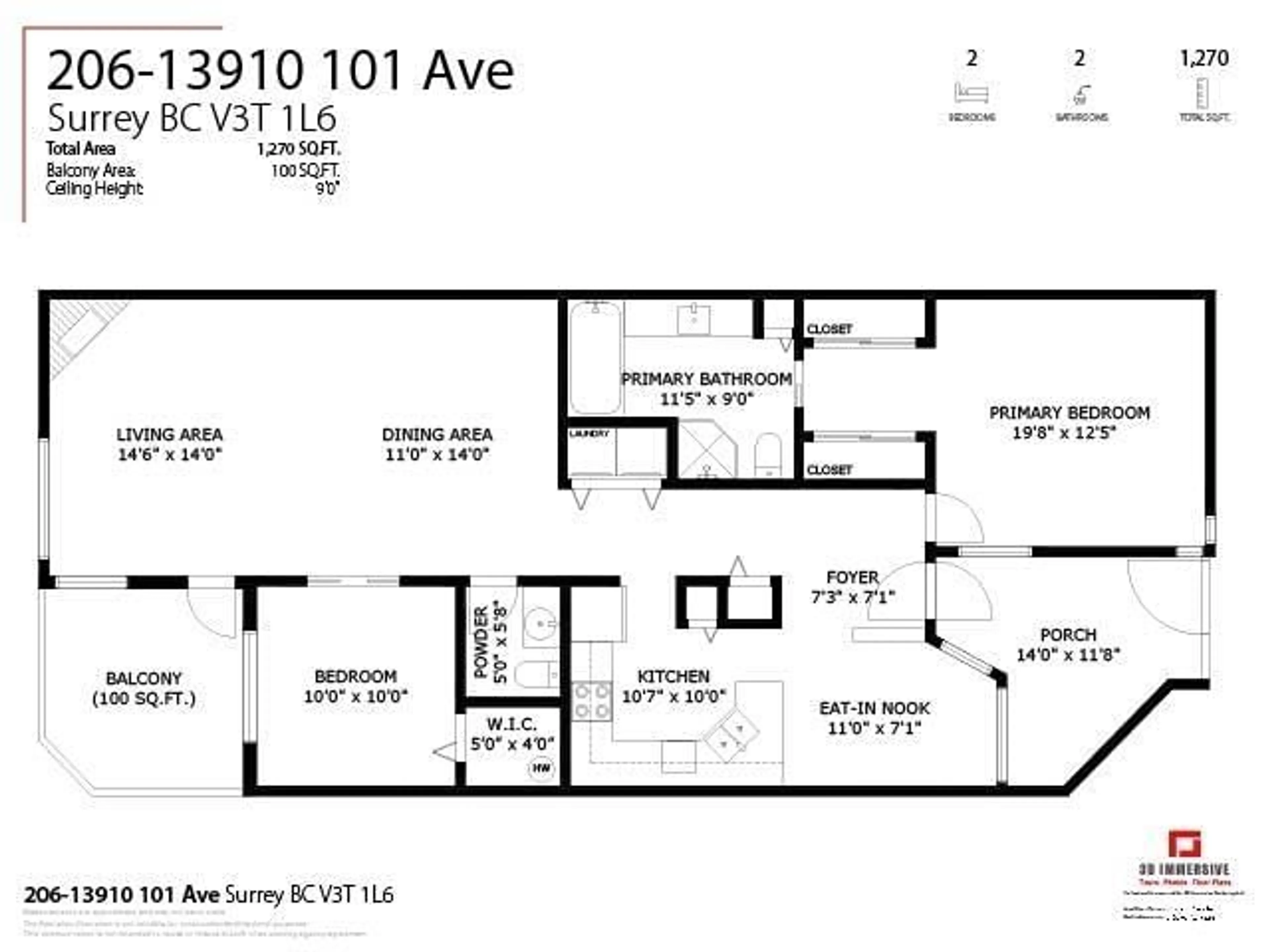 Floor plan for 206 13910 101 AVENUE, Surrey British Columbia V3T1L6