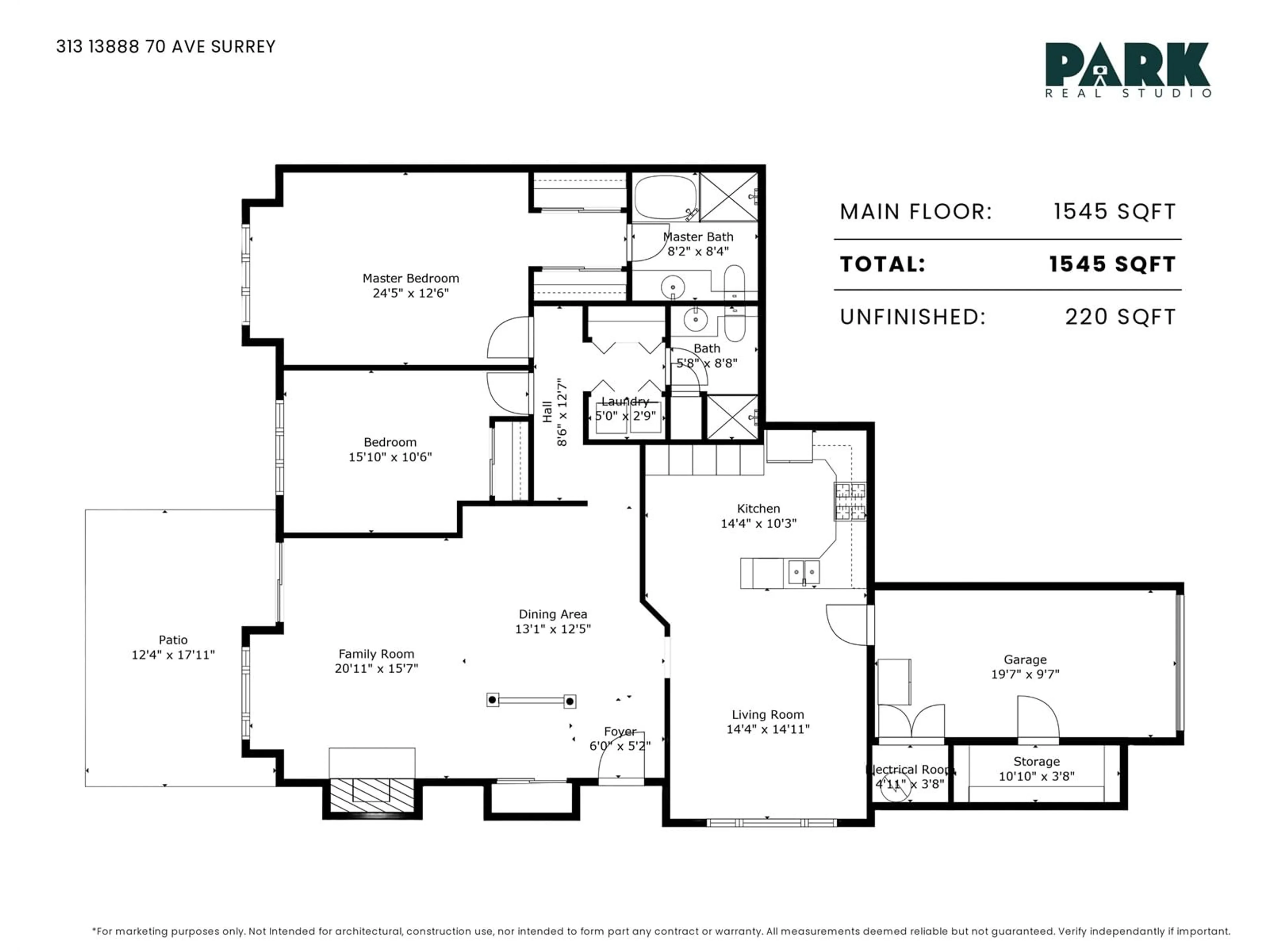 Floor plan for 313 13888 70 AVENUE, Surrey British Columbia V3W0R8