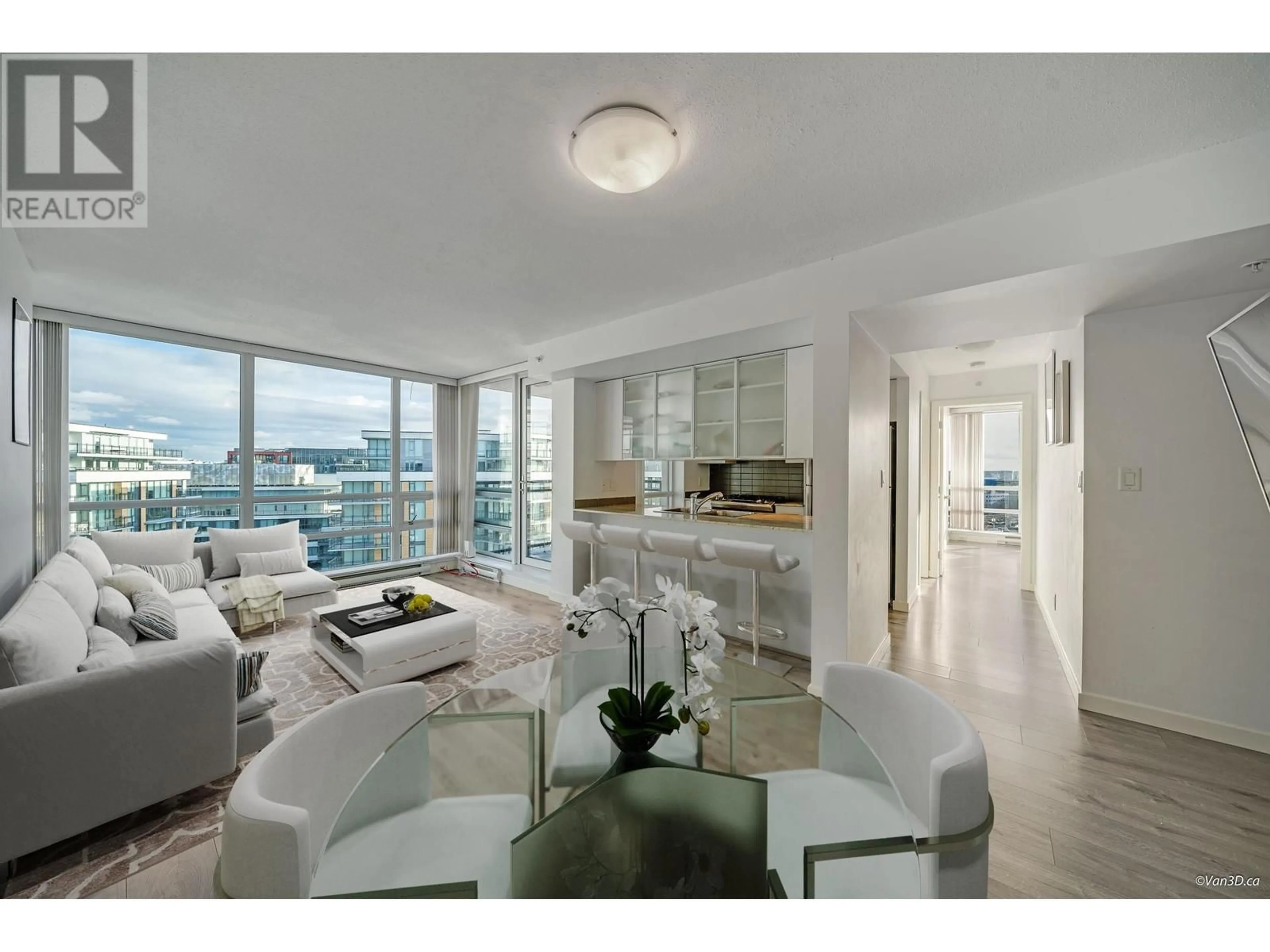 Living room, wood floors for 1703 3333 CORVETTE WAY, Richmond British Columbia V6X0E3