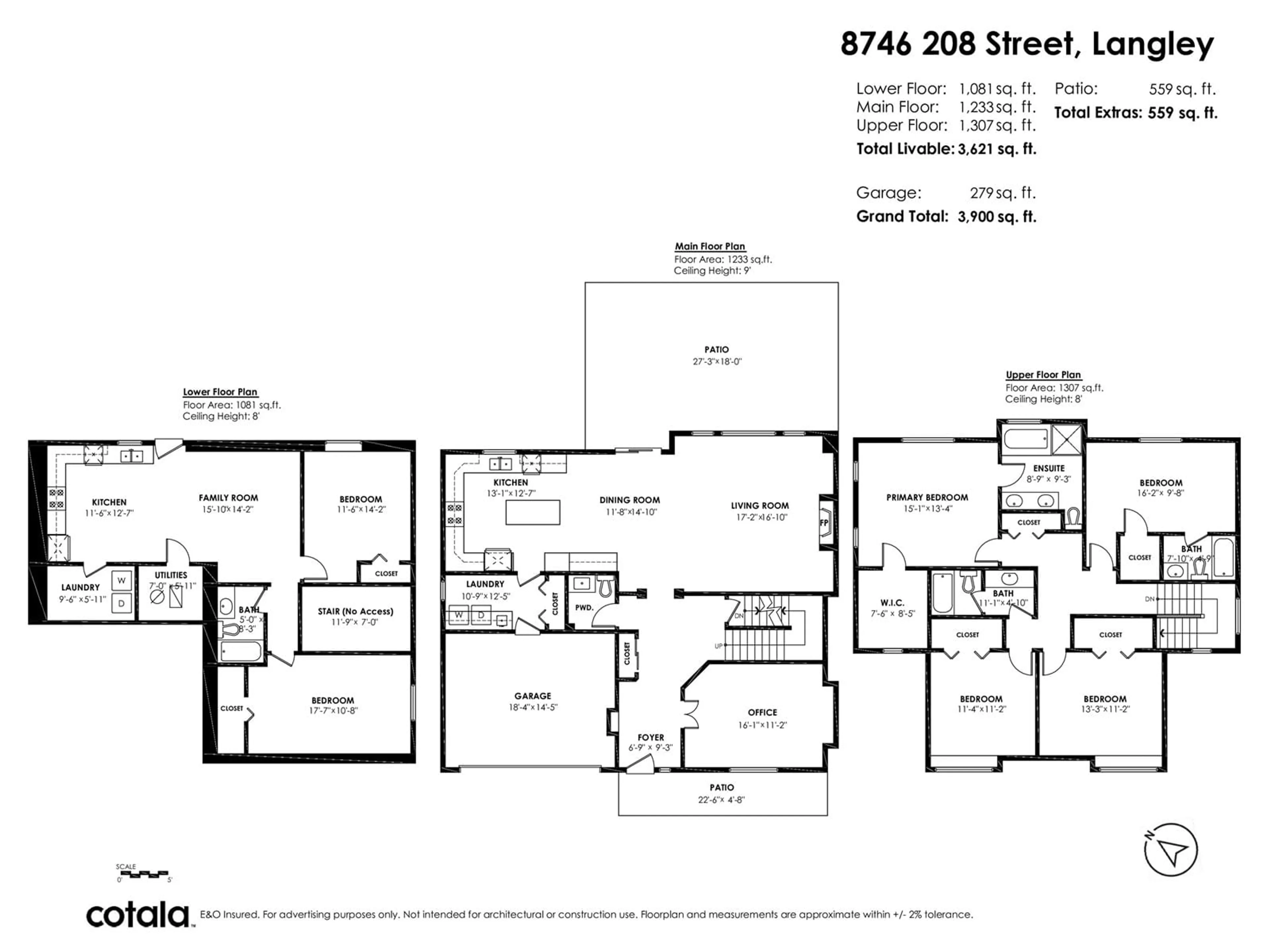 Floor plan for 8746 208 STREET, Langley British Columbia V1M2Y3