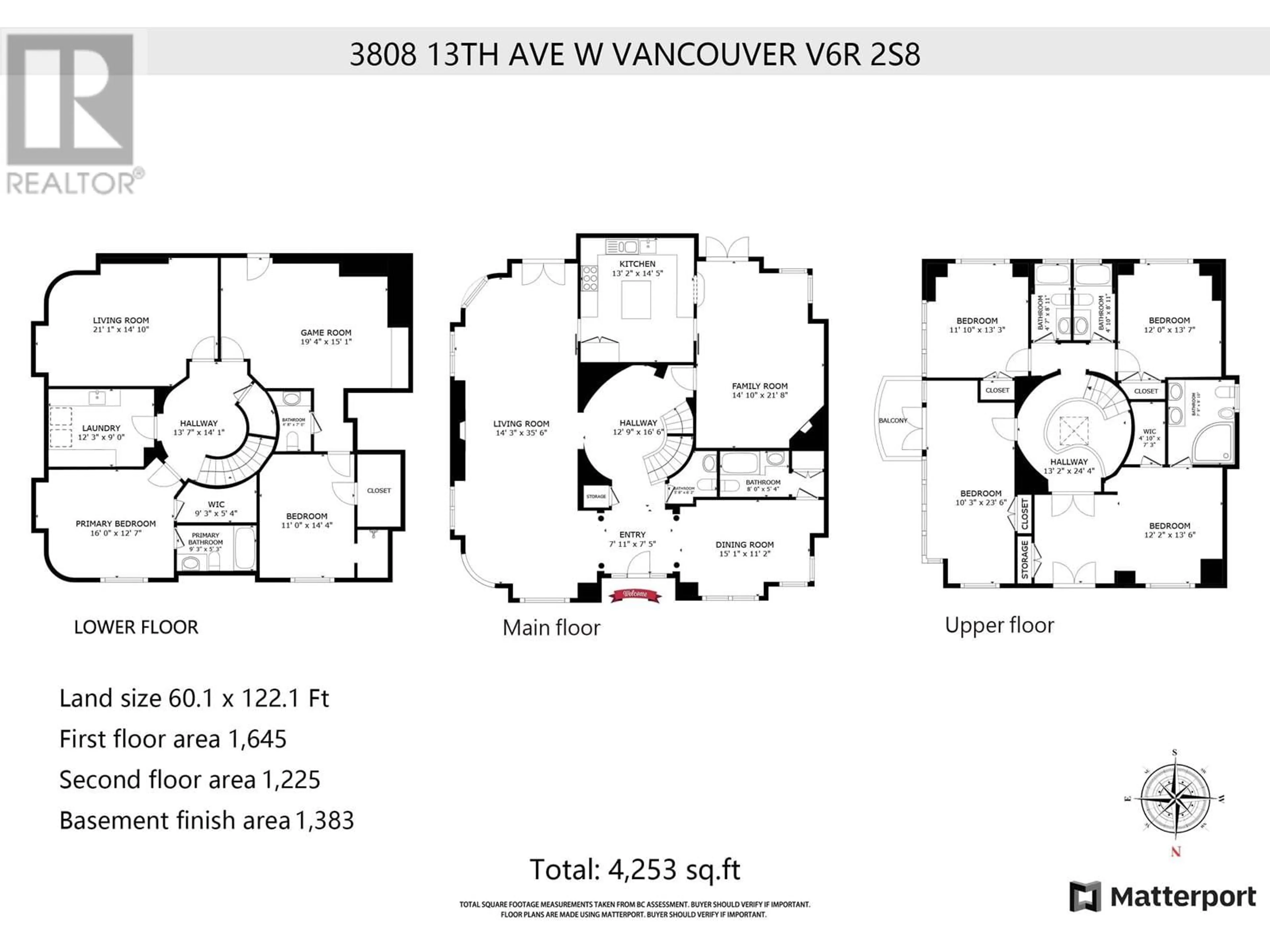 Floor plan for 3808 W 13TH AVENUE, Vancouver British Columbia V6R2S8