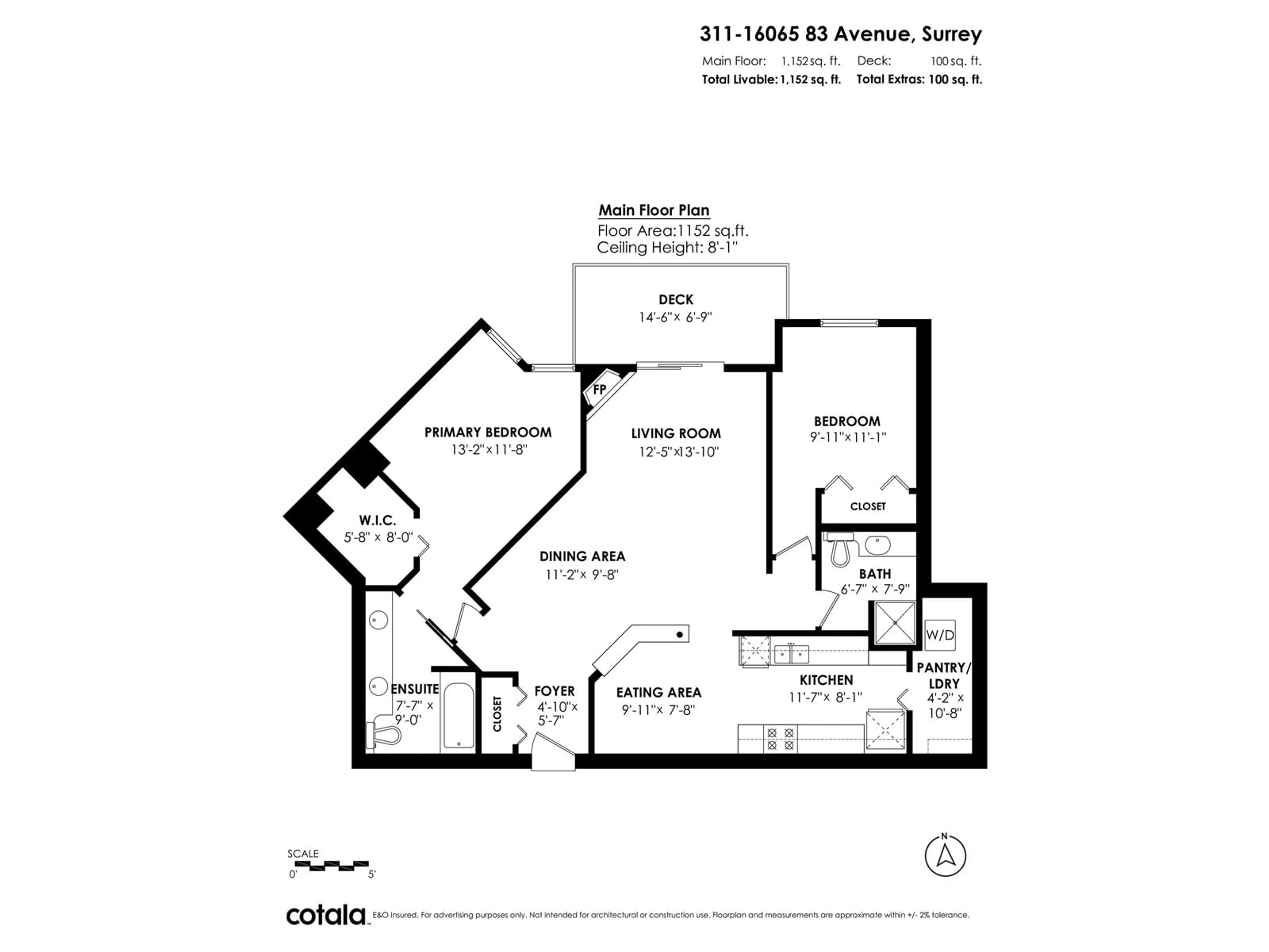 Floor plan for 311 16065 83 AVENUE, Surrey British Columbia V4N0N2