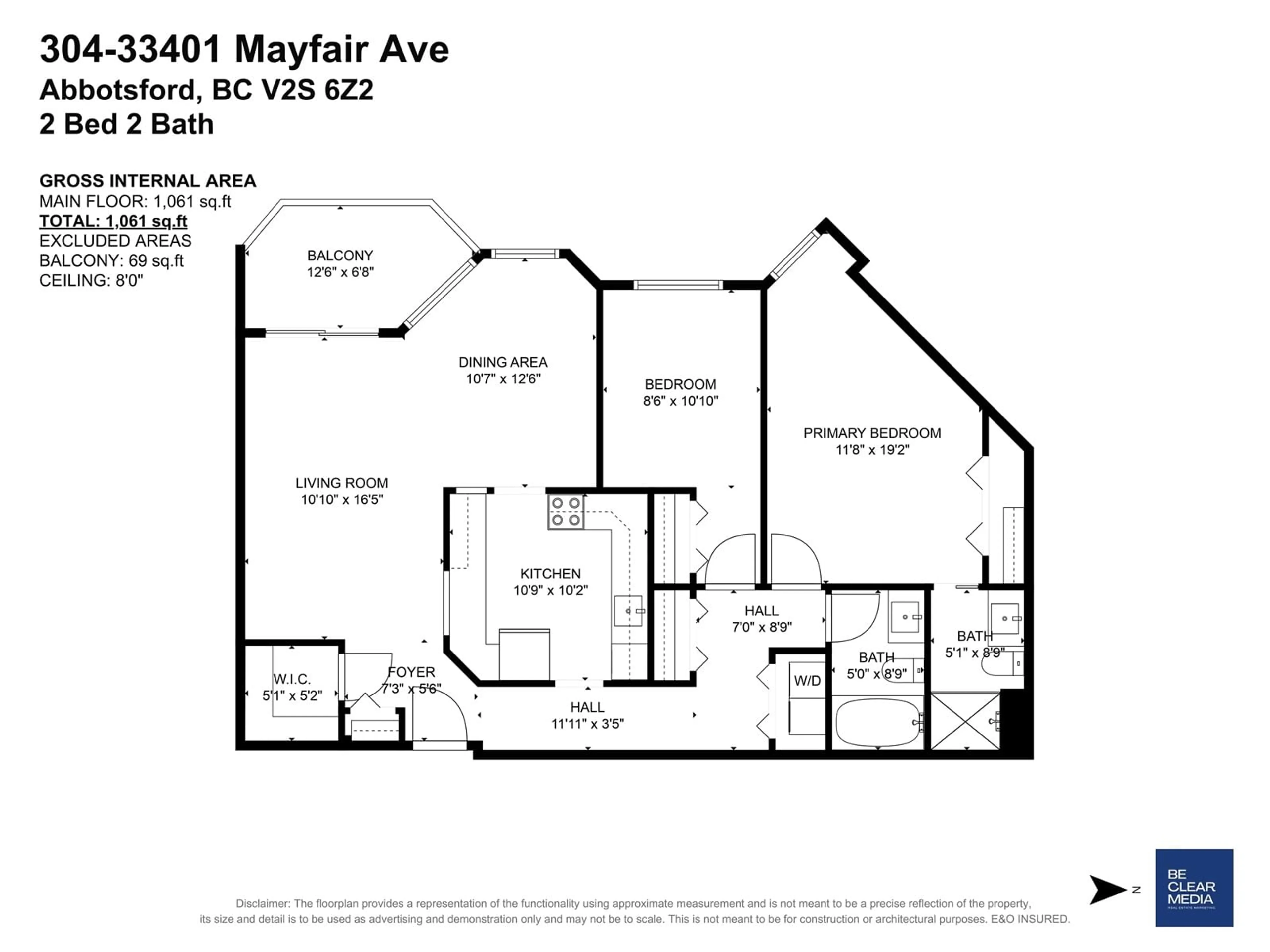 Floor plan for 304 33401 MAYFAIR AVENUE, Abbotsford British Columbia V2S6Z2