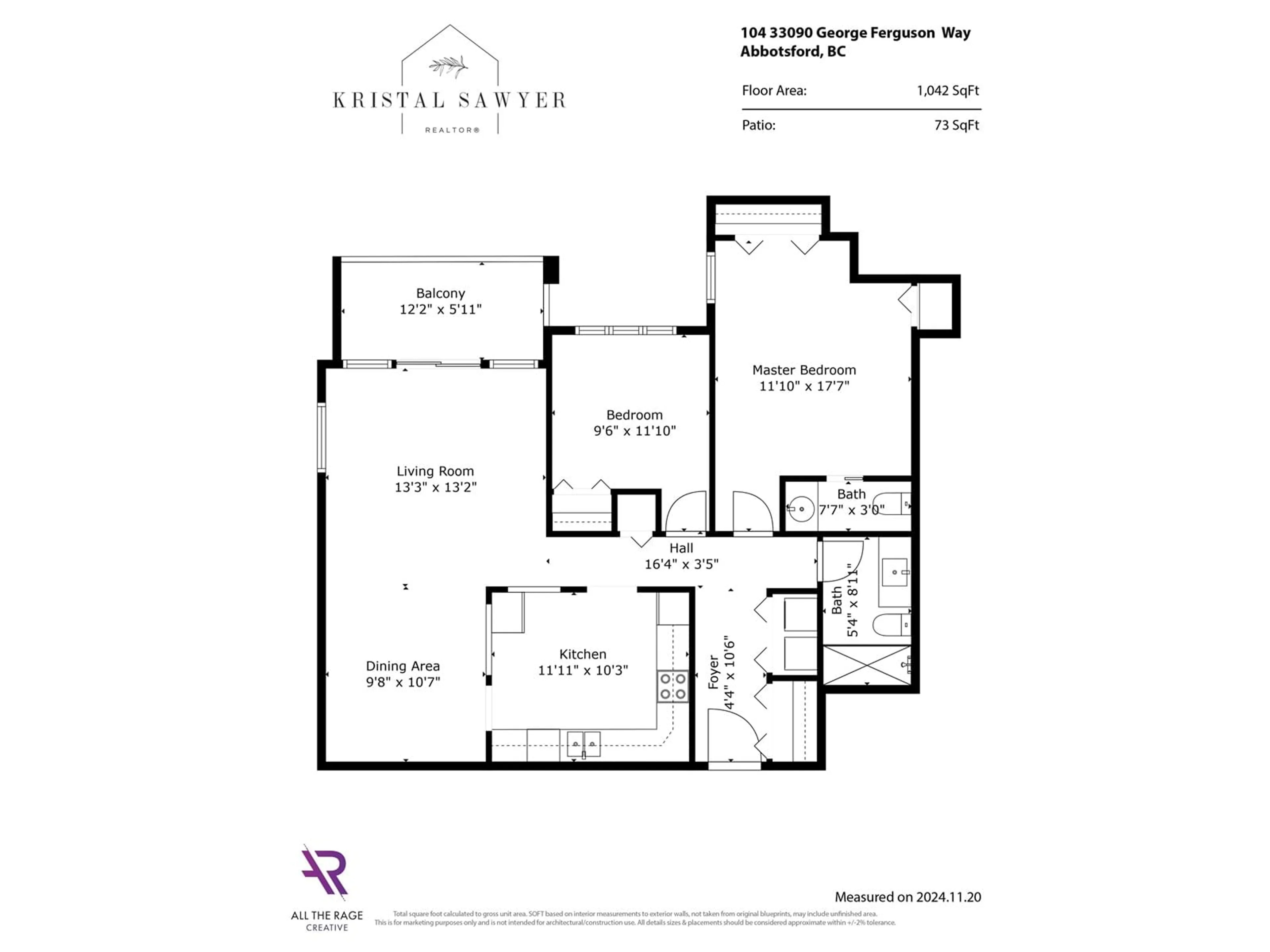 Floor plan for 104 33090 GEORGE FERGUSON WAY, Abbotsford British Columbia V2S6Y2