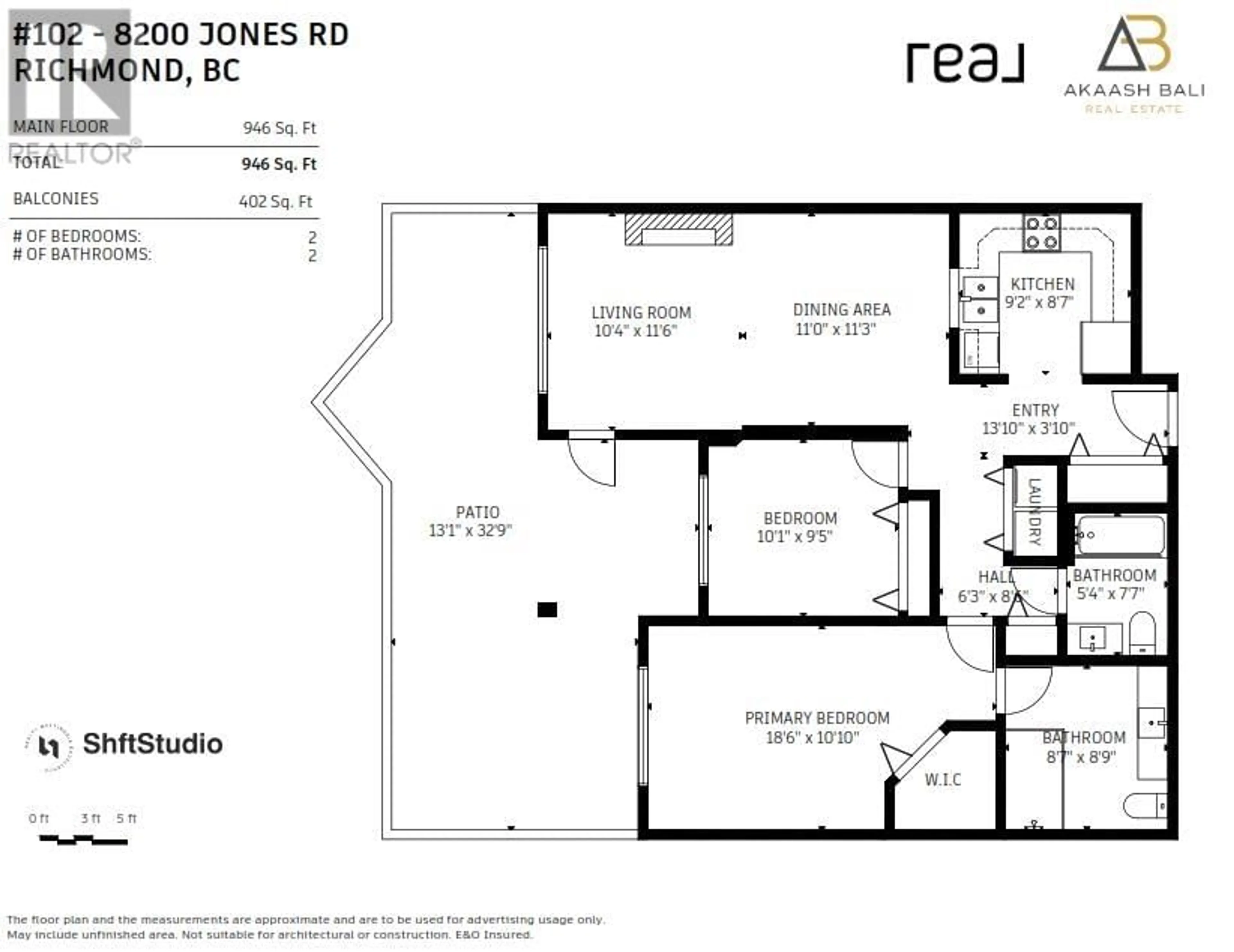 Floor plan for 102 8200 JONES ROAD, Richmond British Columbia V6Y3Z2