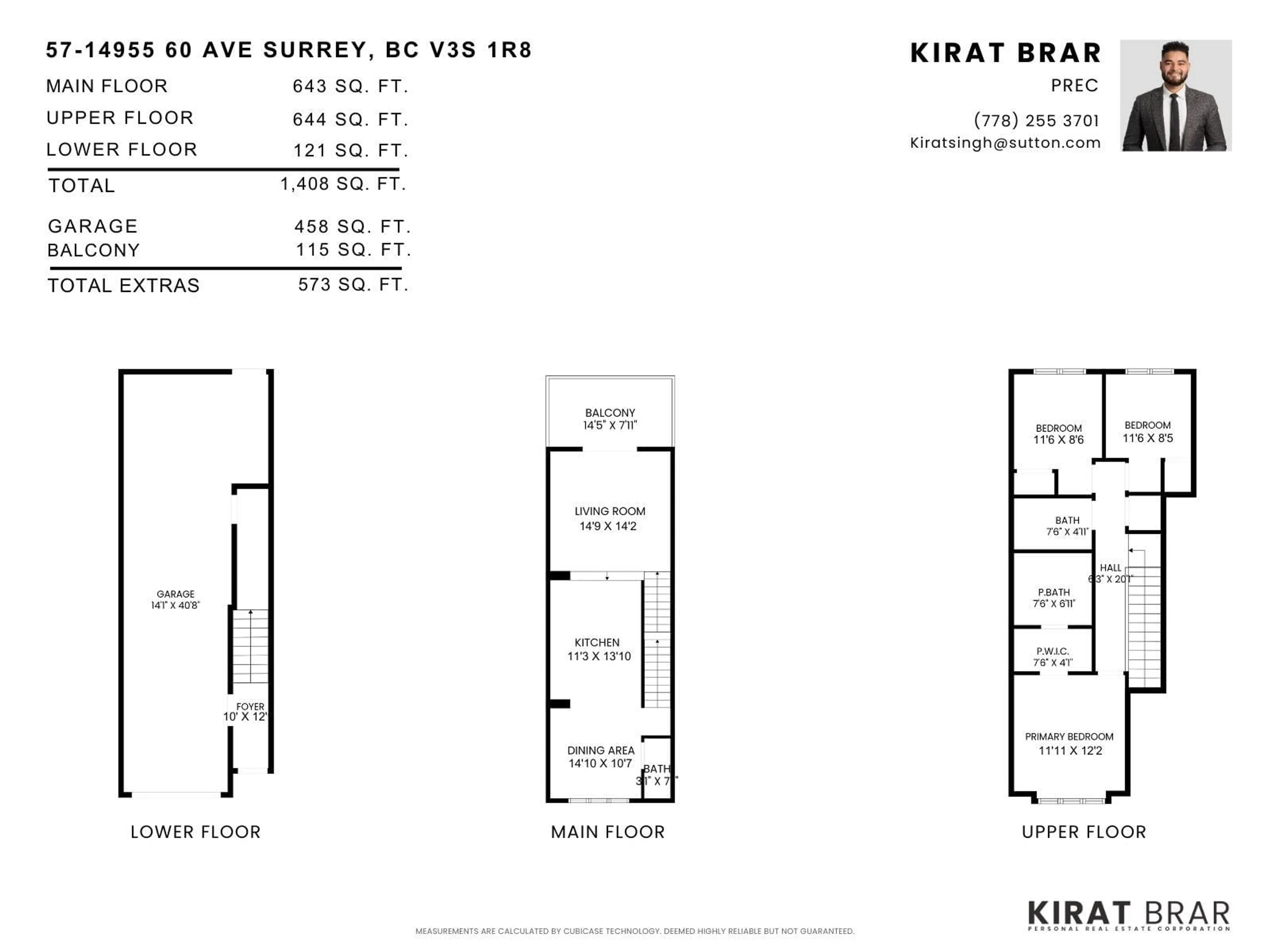 Floor plan for 57 14955 60 AVENUE, Surrey British Columbia V3S1R8