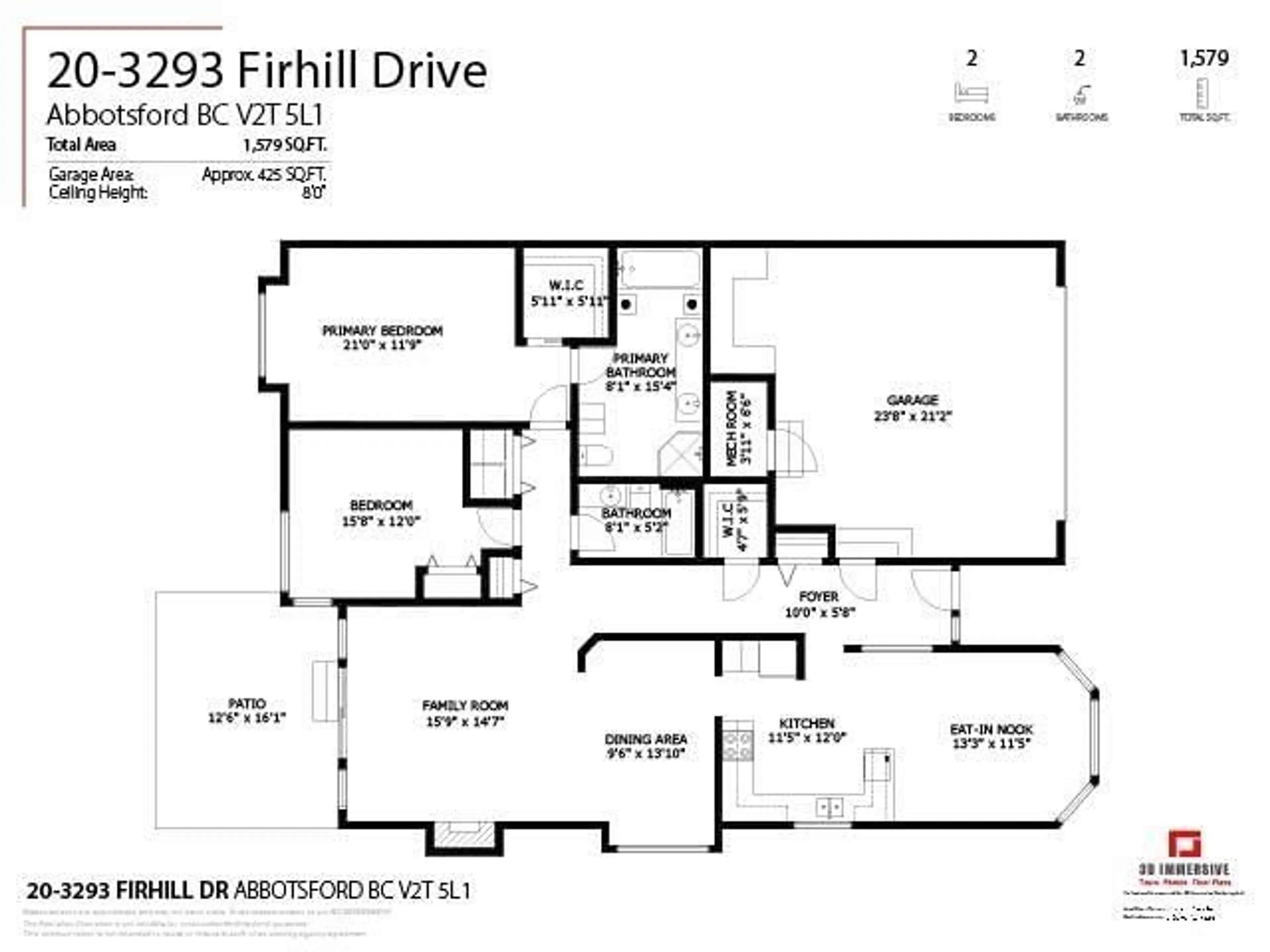 Floor plan for 20 3293 FIRHILL DRIVE, Abbotsford British Columbia V2T5L4