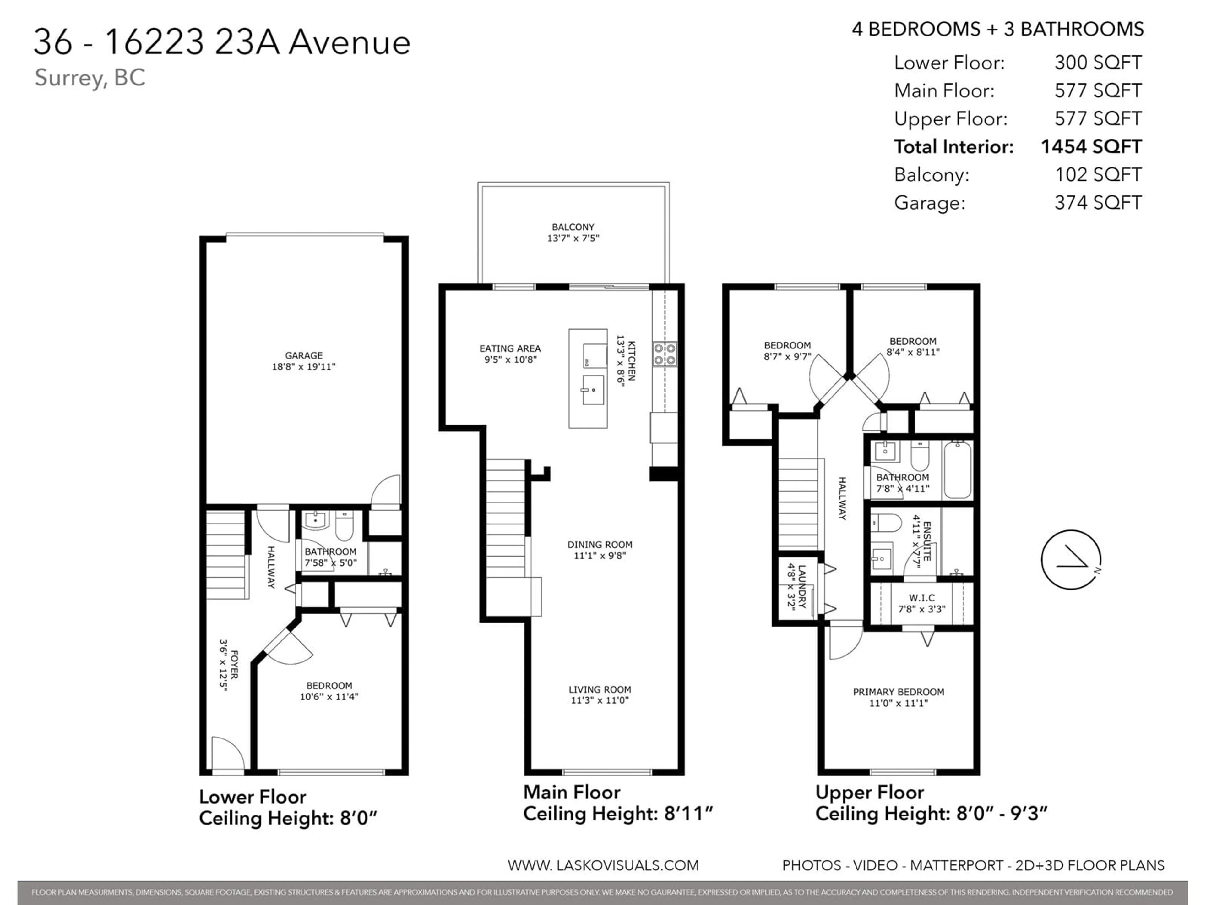 Floor plan for 36 16223 23A AVENUE, Surrey British Columbia V3Z6P4