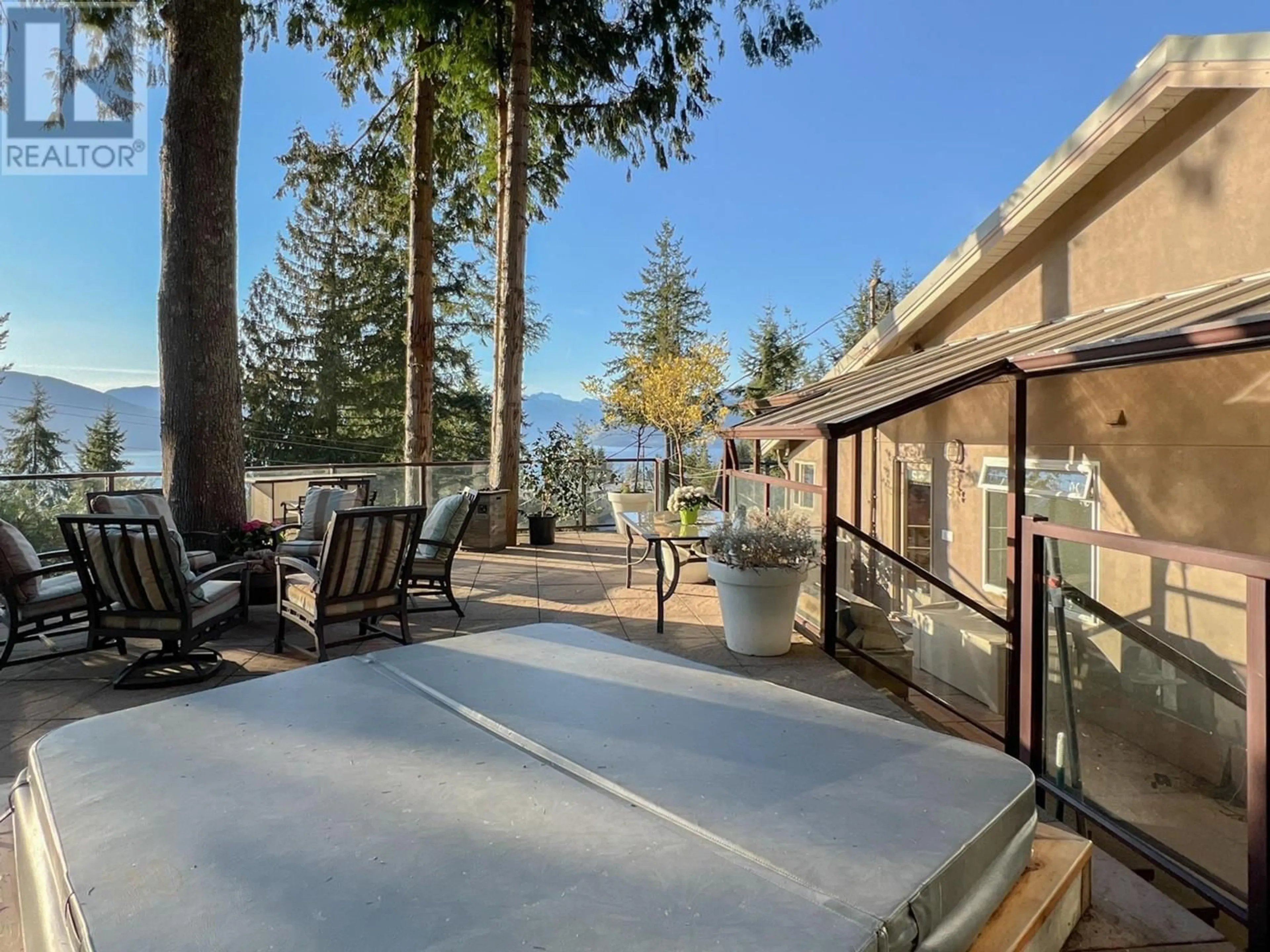 Patio, the fenced backyard for 15 OCEANVIEW ROAD, Lions Bay British Columbia V0N2E0