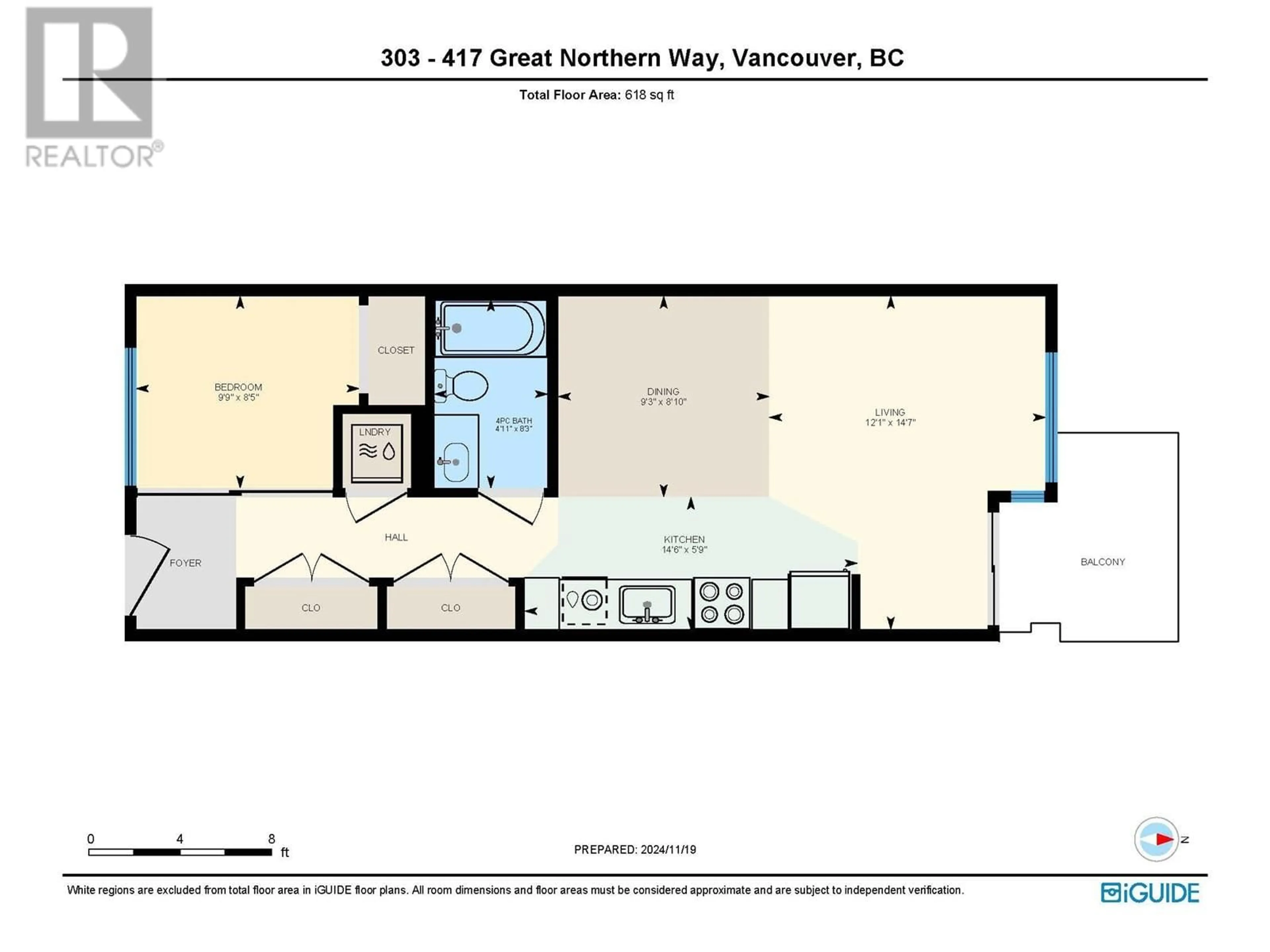 Floor plan for 303 417 GREAT NORTHERN WAY, Vancouver British Columbia V5T0G7