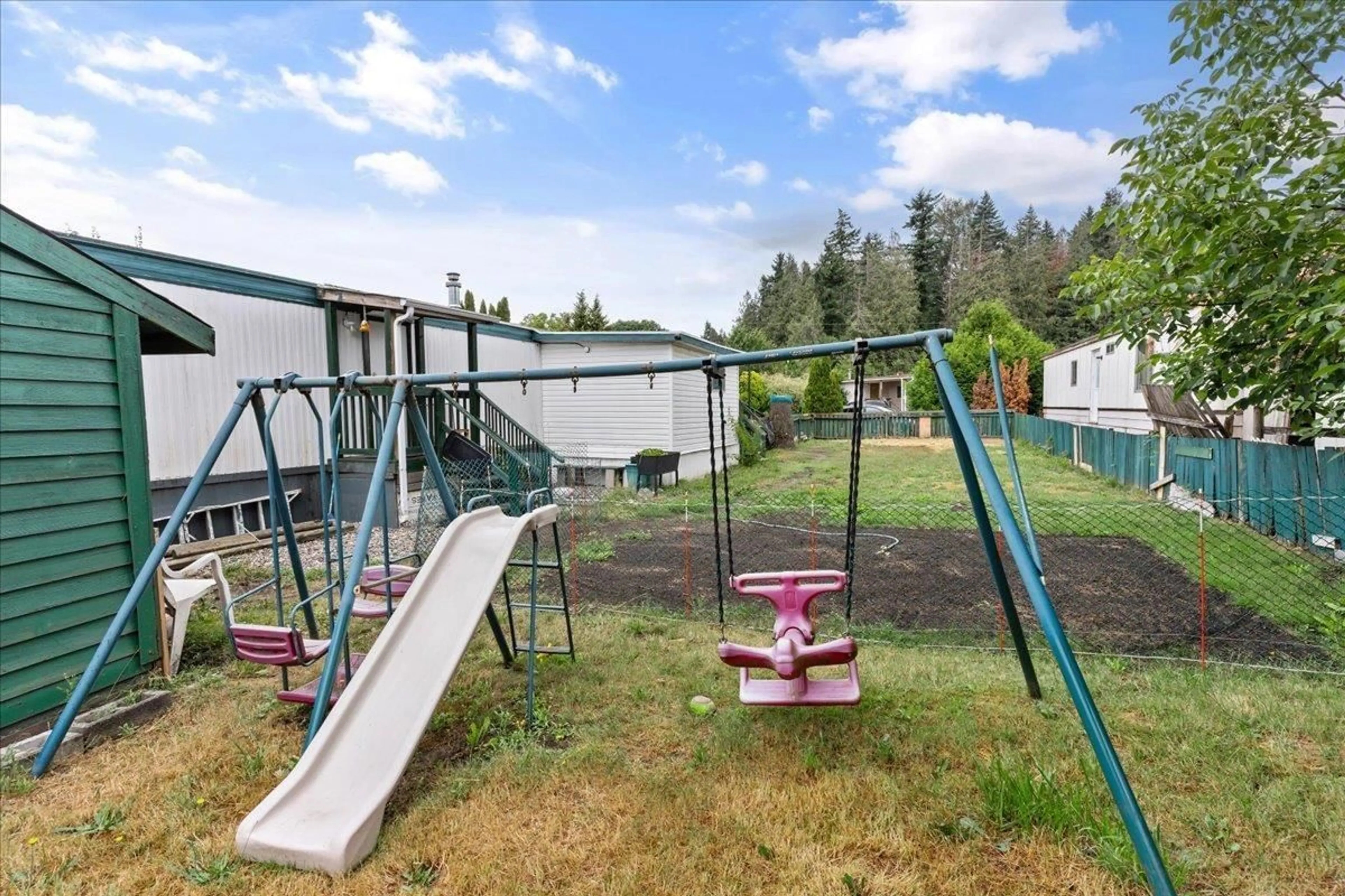 Patio, the fenced backyard for 88 5742 UNSWORTH ROAD, Chilliwack British Columbia V2R6B4