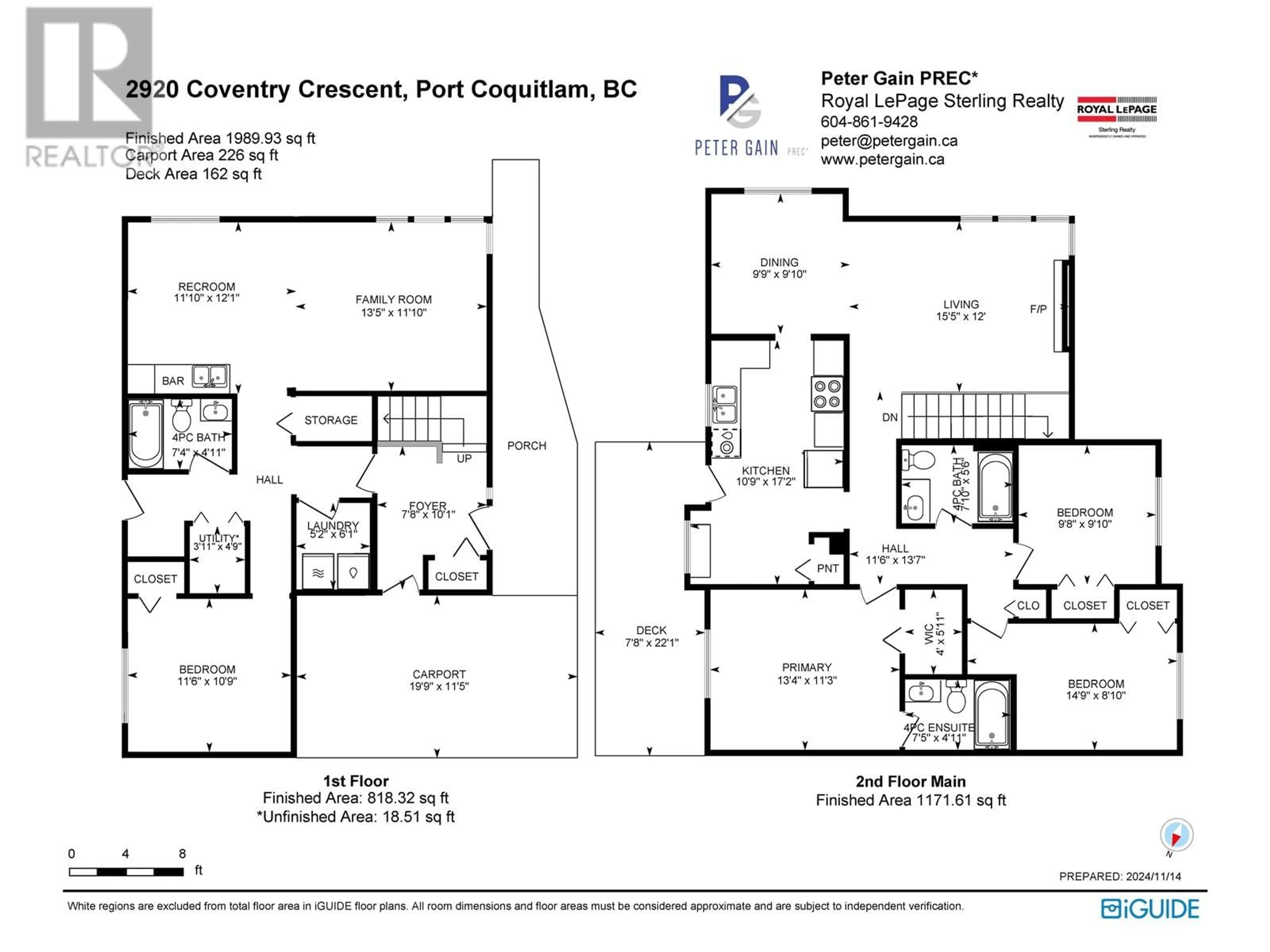 Floor plan for 2920 COVENTRY CRESCENT, Port Coquitlam British Columbia V3B4V3