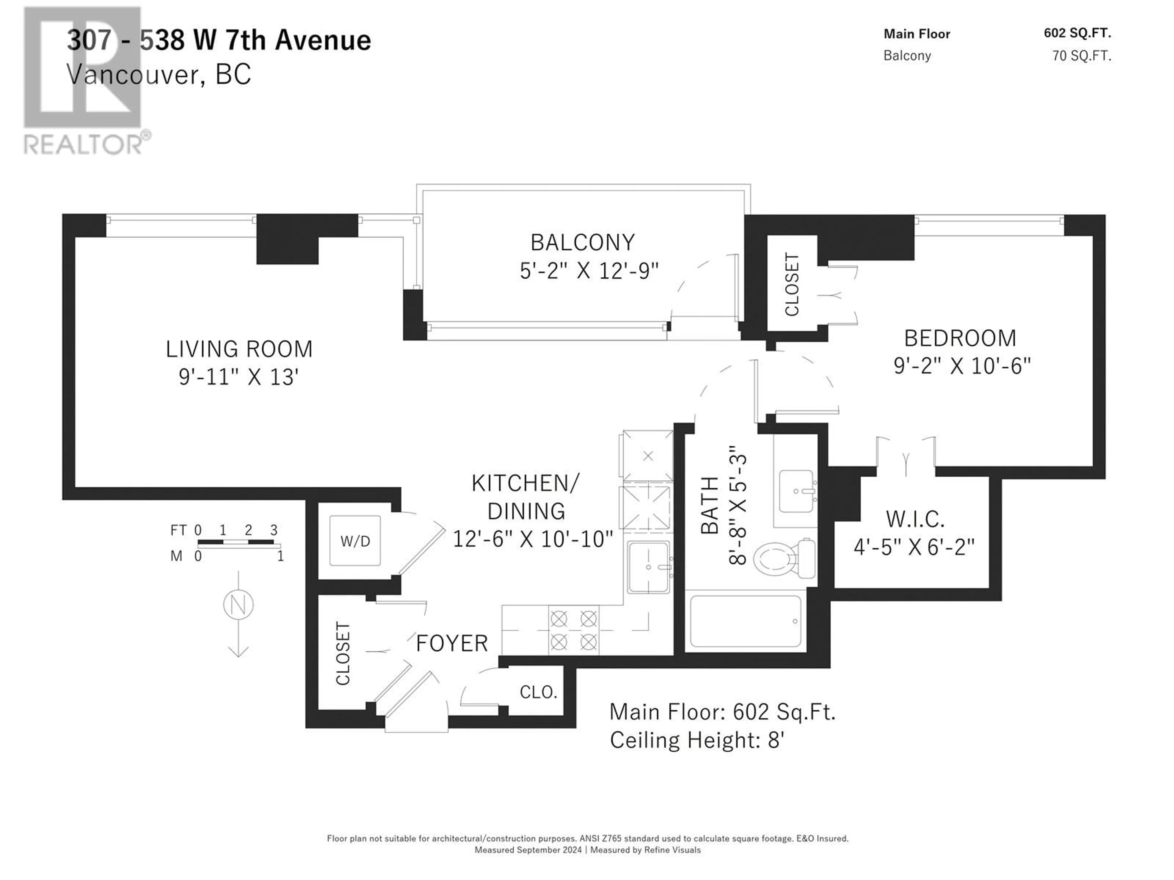 Floor plan for 307 538 W 7TH AVENUE, Vancouver British Columbia V5Z1B3