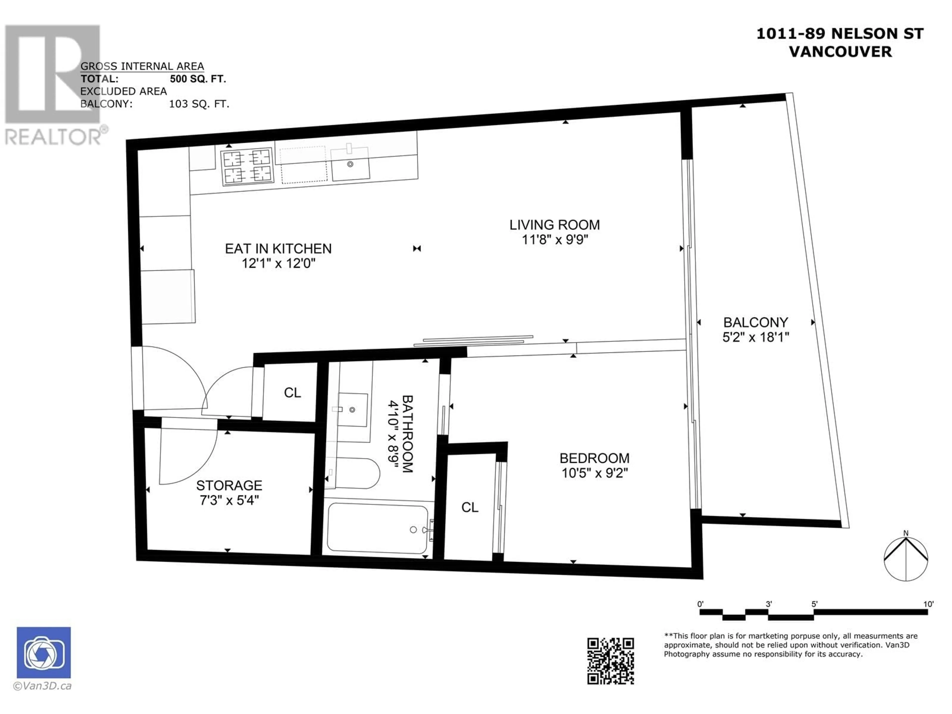 Floor plan for 1011 89 NELSON STREET, Vancouver British Columbia V6Z0E7