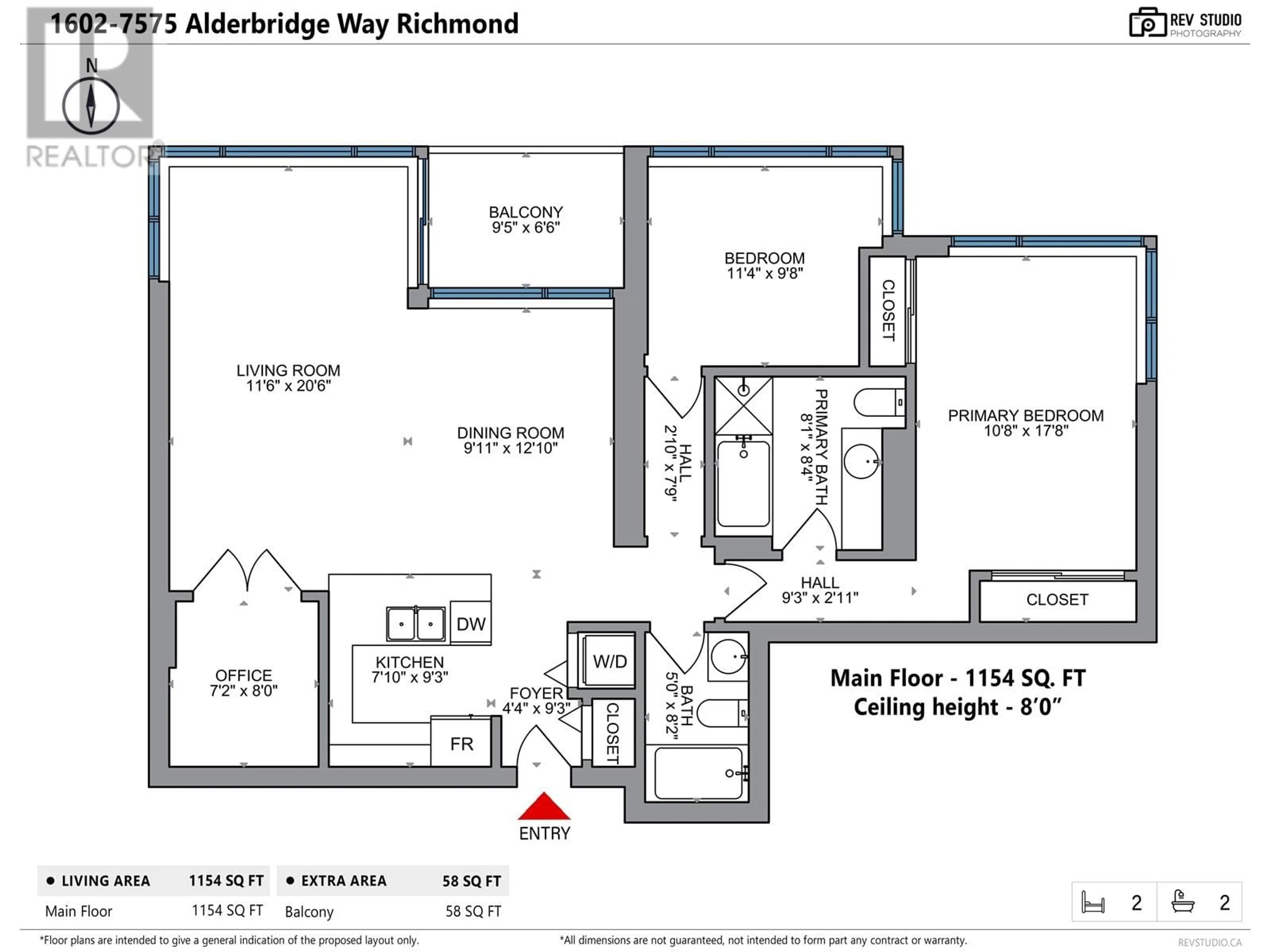 Floor plan for 1602 7575 ALDERBRIDGE WAY, Richmond British Columbia V6X4L1