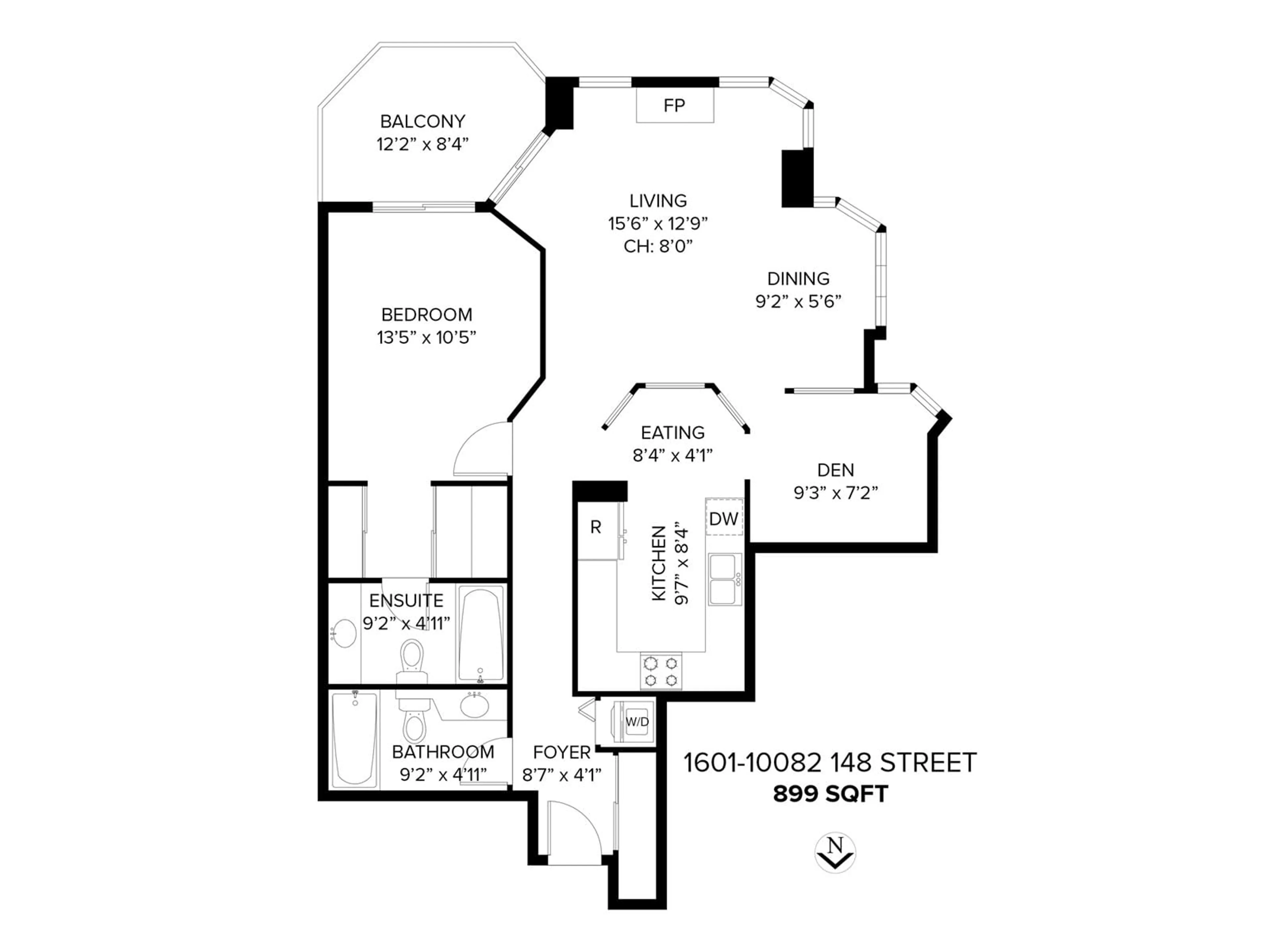 Floor plan for 1601 10082 148 STREET, Surrey British Columbia V3R0S3