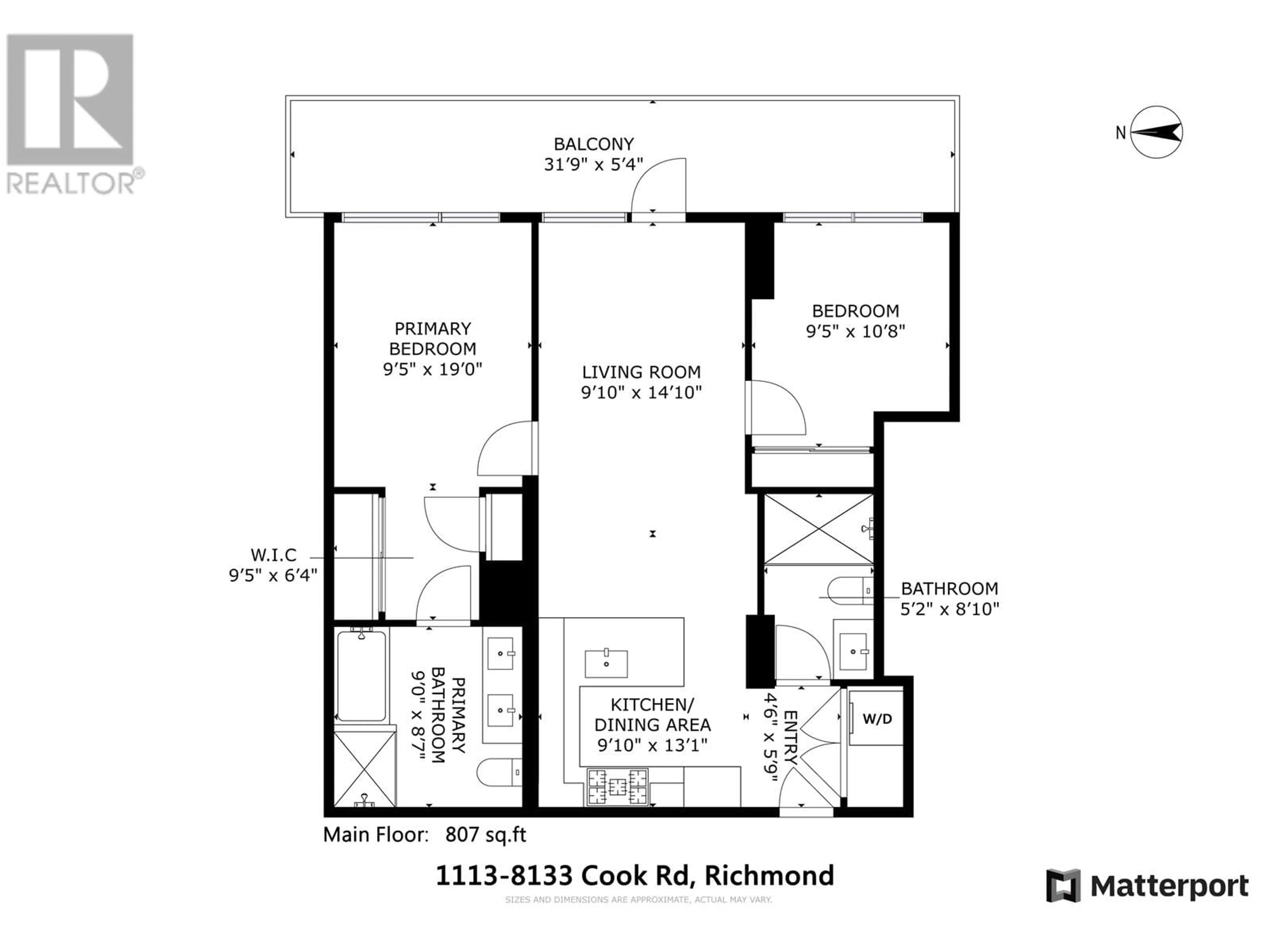 Floor plan for 1113 8133 COOK ROAD, Richmond British Columbia V6Y0L7