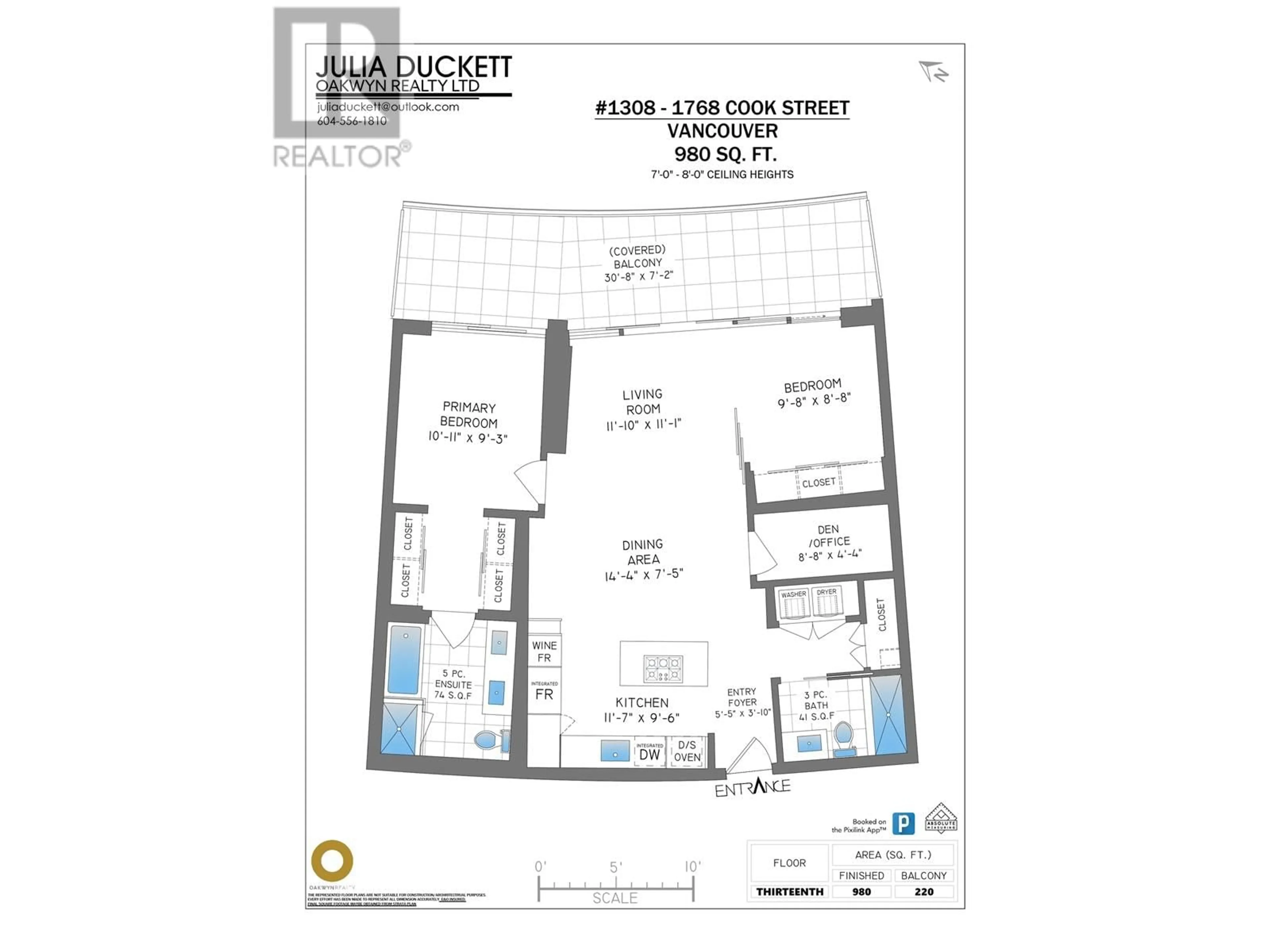 Floor plan for 1308 1768 COOK STREET, Vancouver British Columbia V5Y0N3