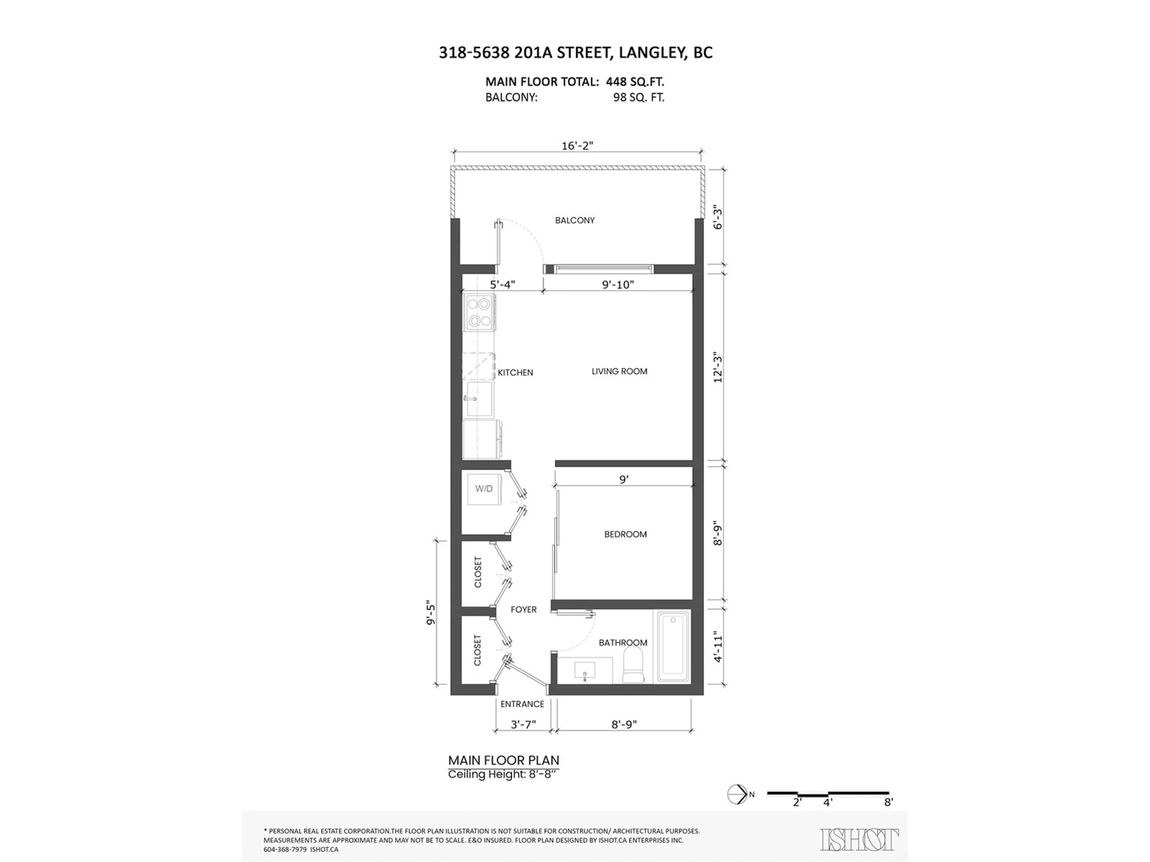 Floor plan for 318 5638 201A STREET, Langley British Columbia V3A0L8