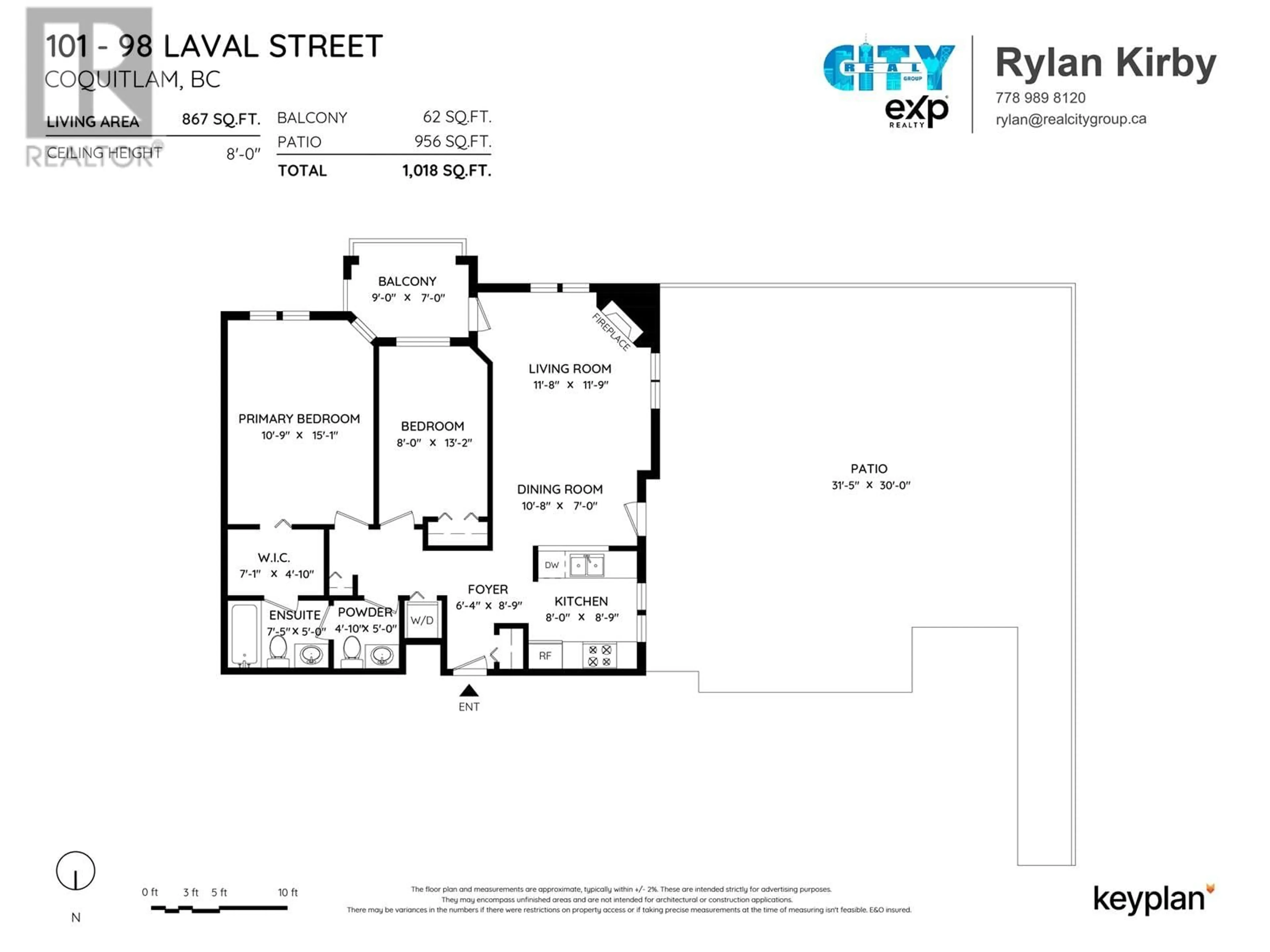 Floor plan for 101 98 LAVAL STREET, Coquitlam British Columbia V3K6S9