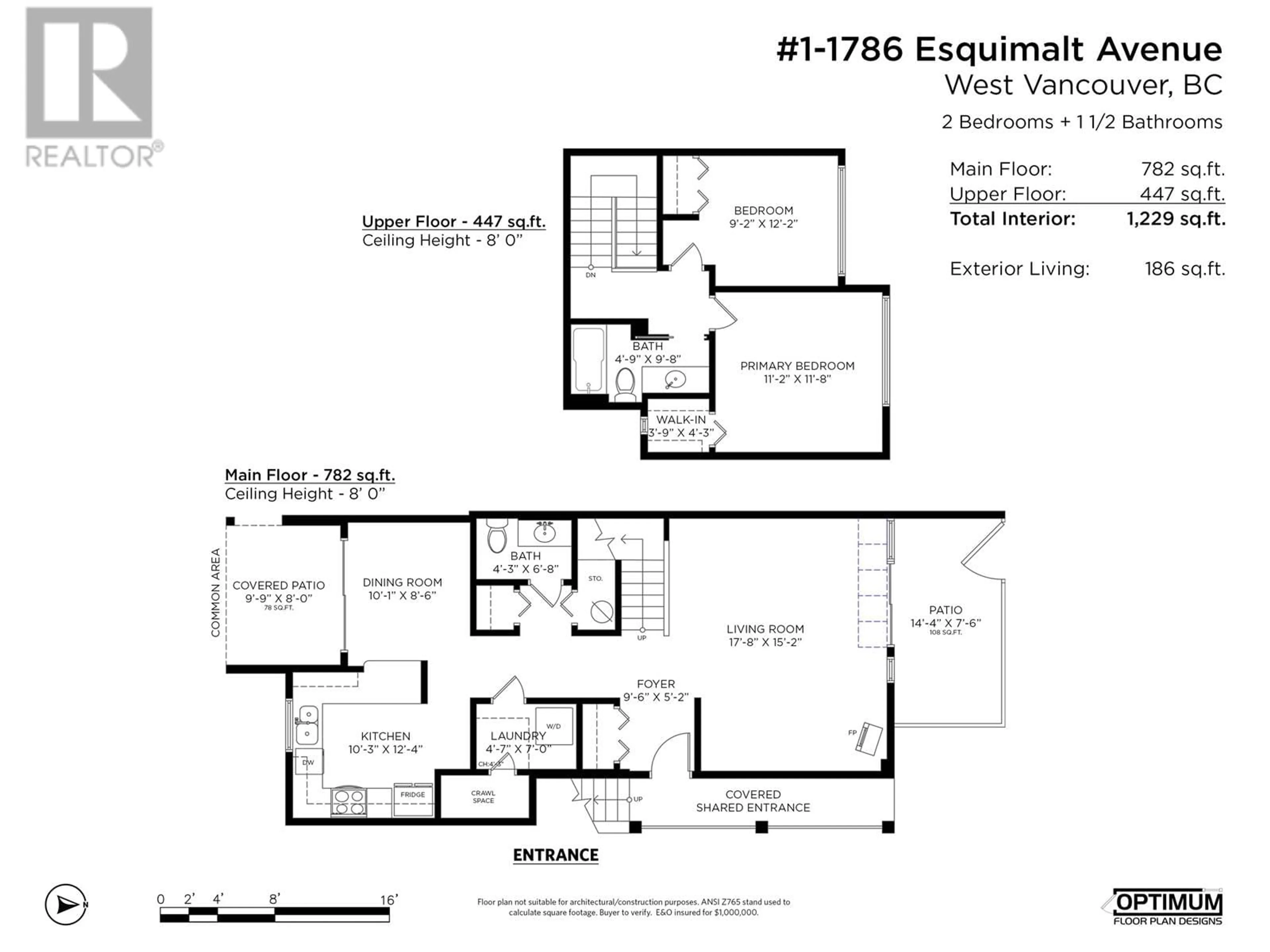 Floor plan for 1 1786 ESQUIMALT AVENUE, West Vancouver British Columbia V7V1R8