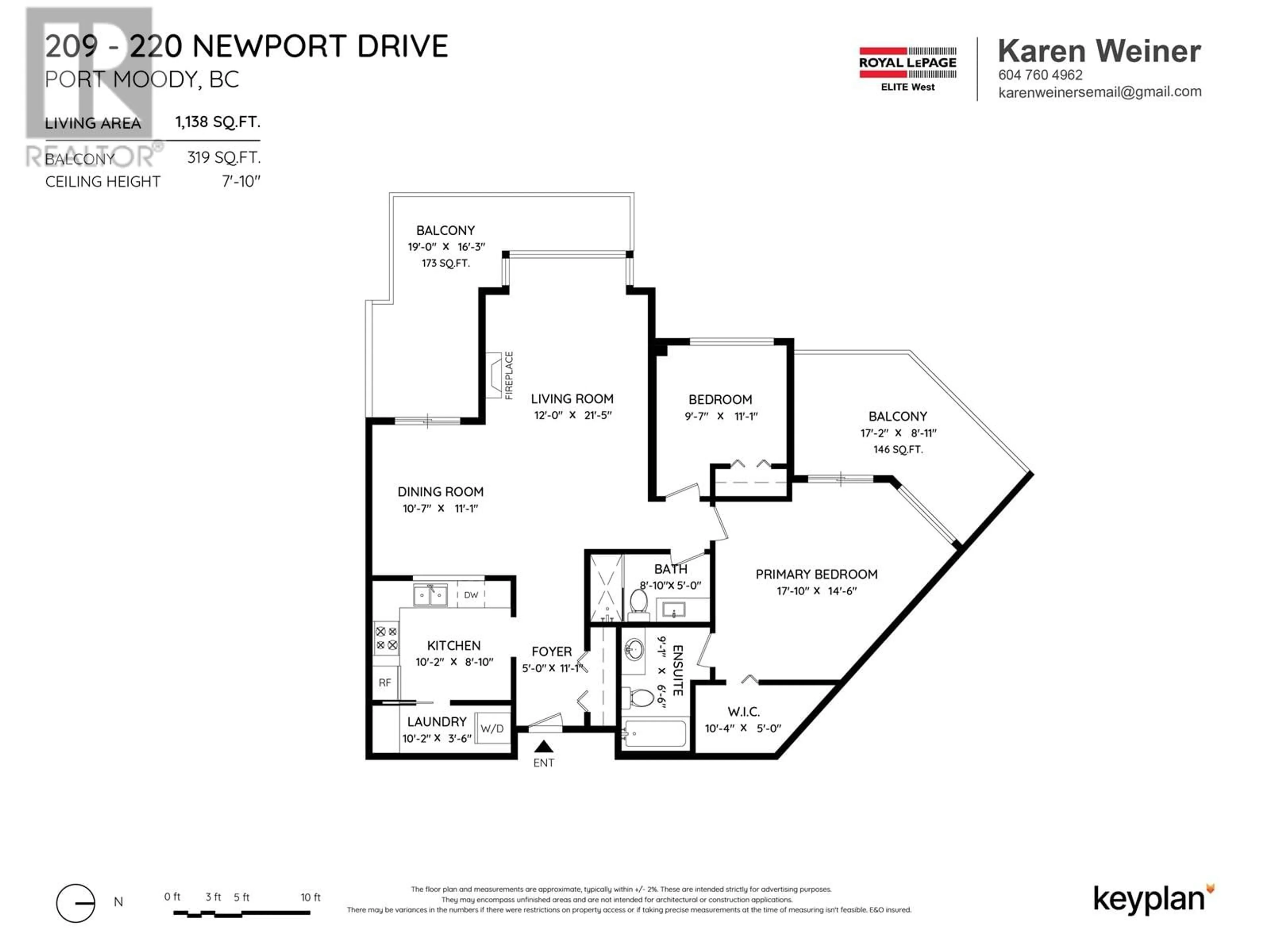 Floor plan for 209 220 NEWPORT DRIVE, Port Moody British Columbia V3H5B8