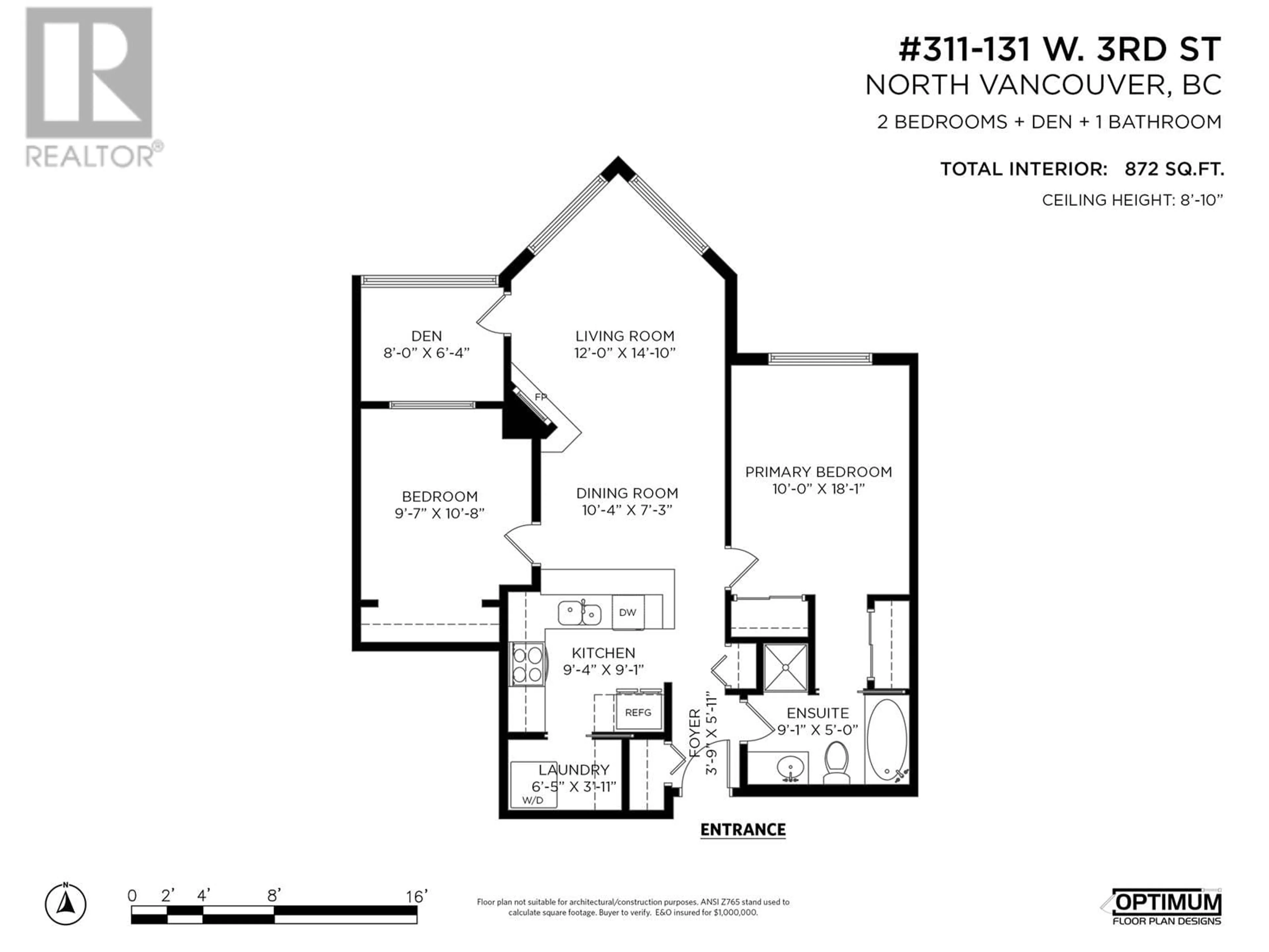 Floor plan for 311 131 W 3RD STREET, North Vancouver British Columbia V7M1E7