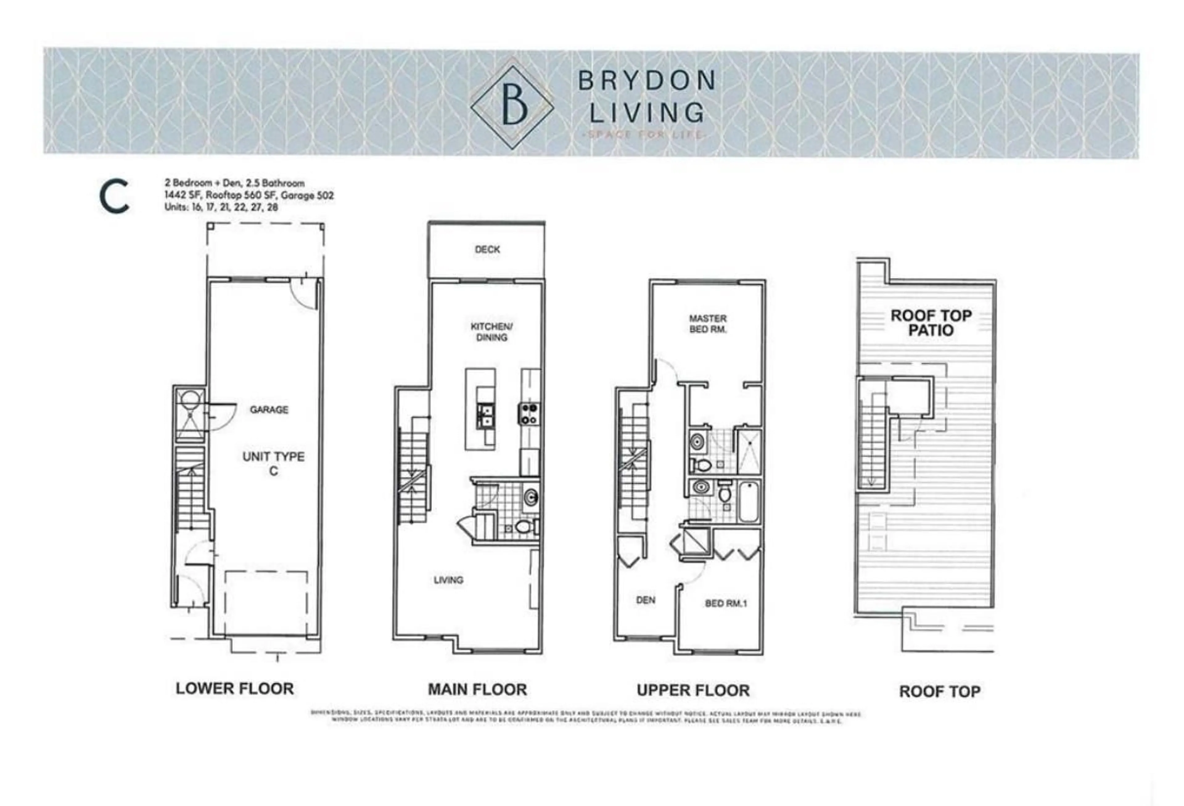 Floor plan for 28 5476 BRYDON CRESCENT, Langley British Columbia V3A0N7