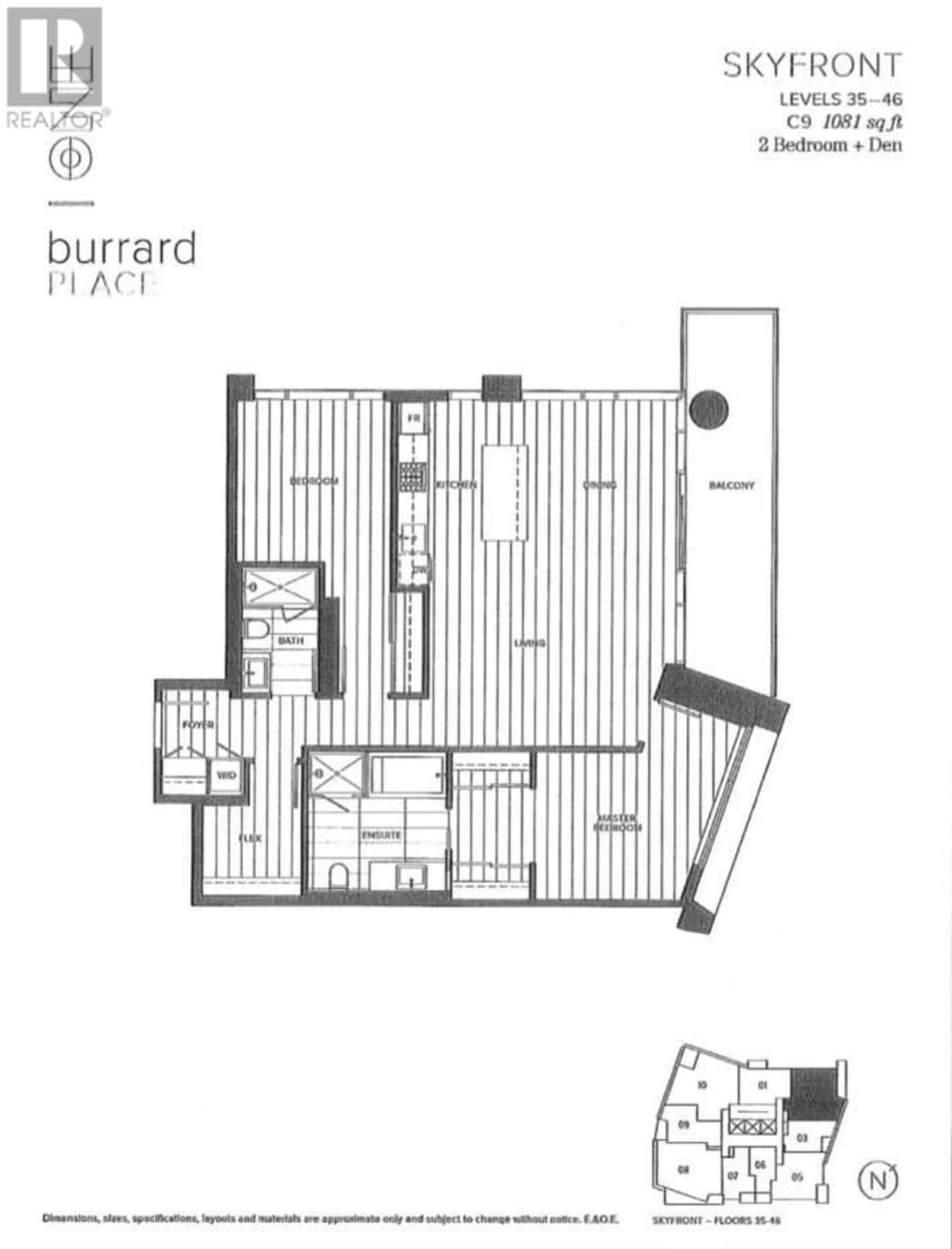 Floor plan for 4202 - 1289 HORNBY STREET, Vancouver British Columbia V6Z0G7