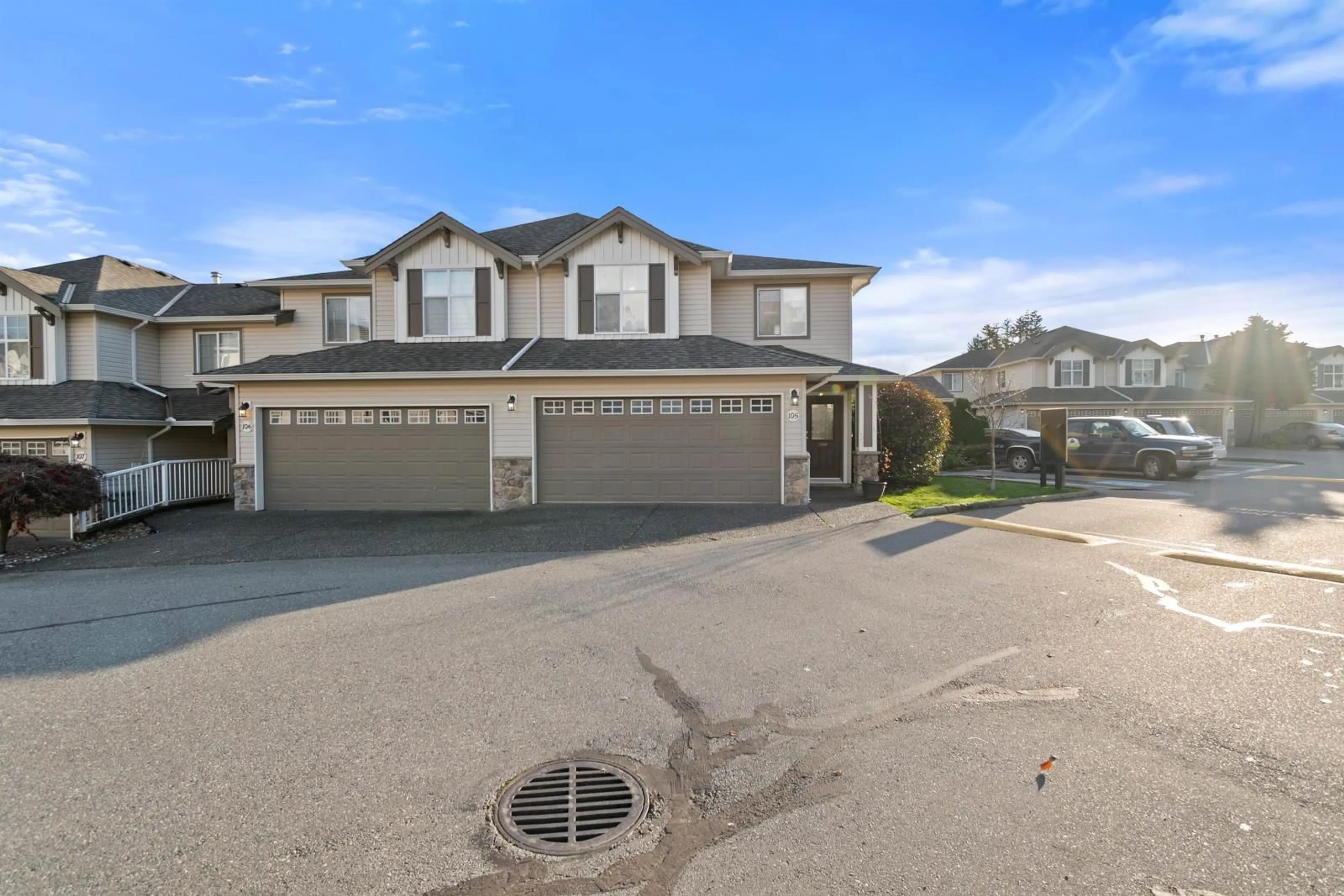 A pic from exterior of the house or condo, the street view for 105 6450 VEDDER ROAD, Chilliwack British Columbia V2R5N7