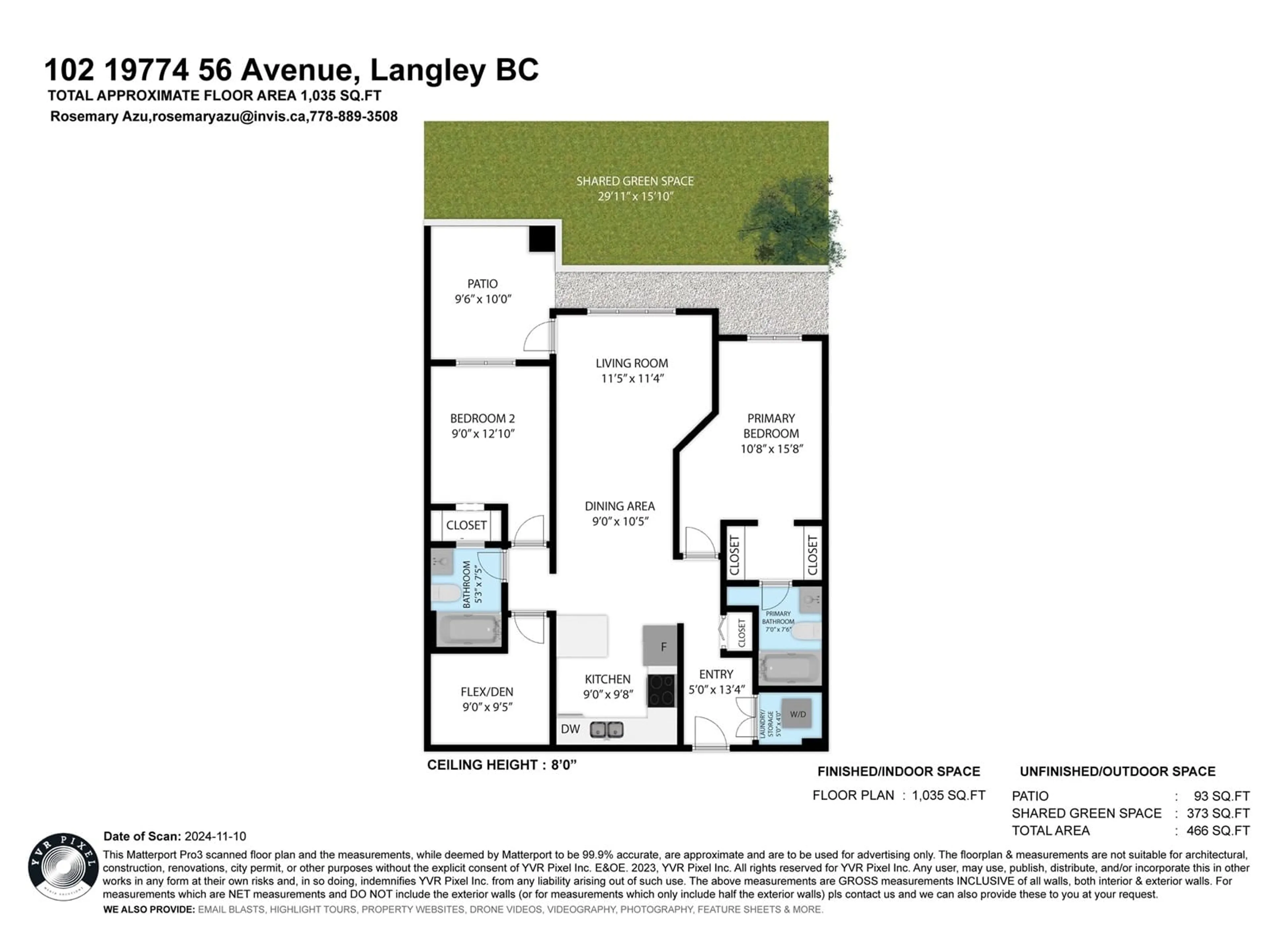 Floor plan for 102 19774 56 AVENUE, Langley British Columbia V3A3X6