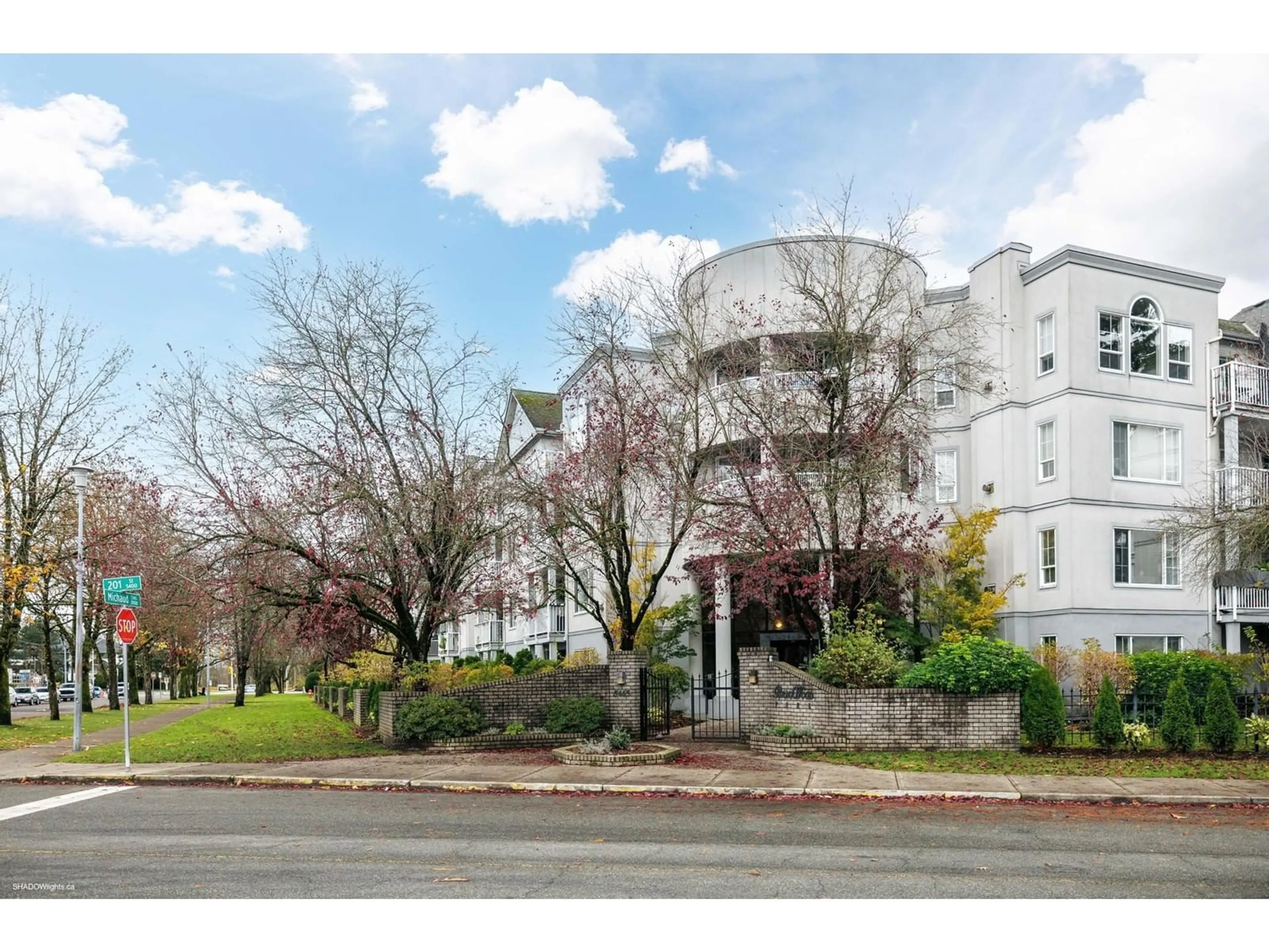 A pic from exterior of the house or condo, the street view for 403 5465 201 STREET, Langley British Columbia V3A1P8