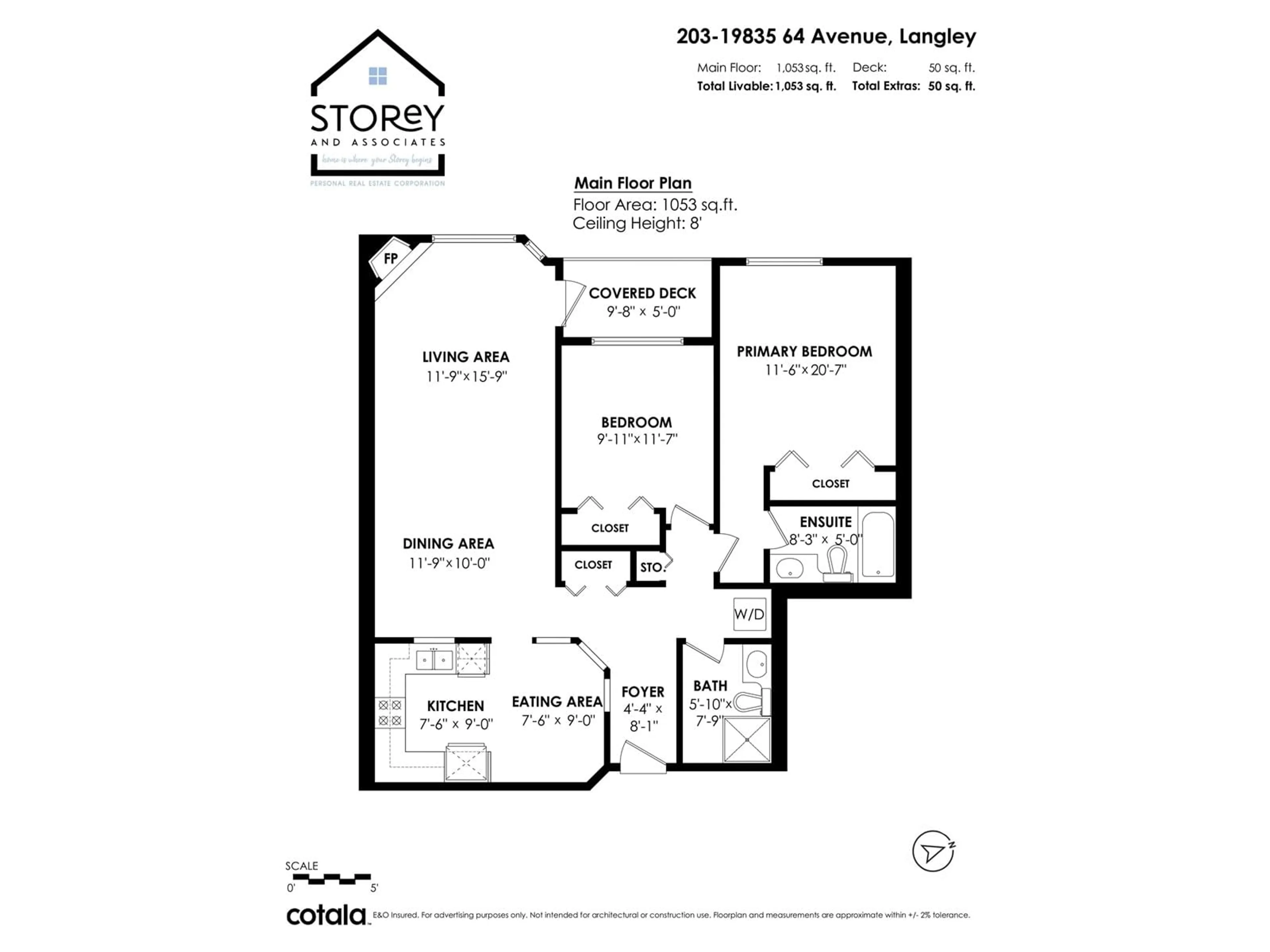 Floor plan for 203 19835 64 AVENUE, Langley British Columbia V2Y1L8