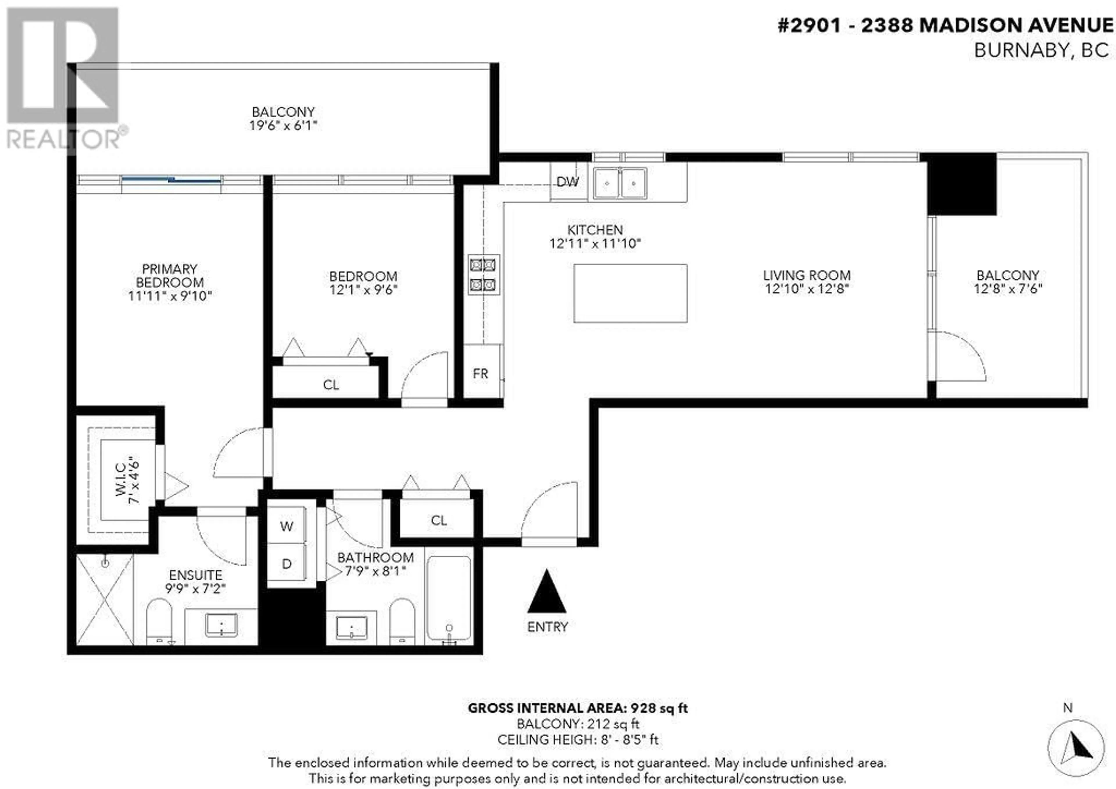 Floor plan for 2901 2388 MADISON AVENUE, Burnaby British Columbia V5C0K8