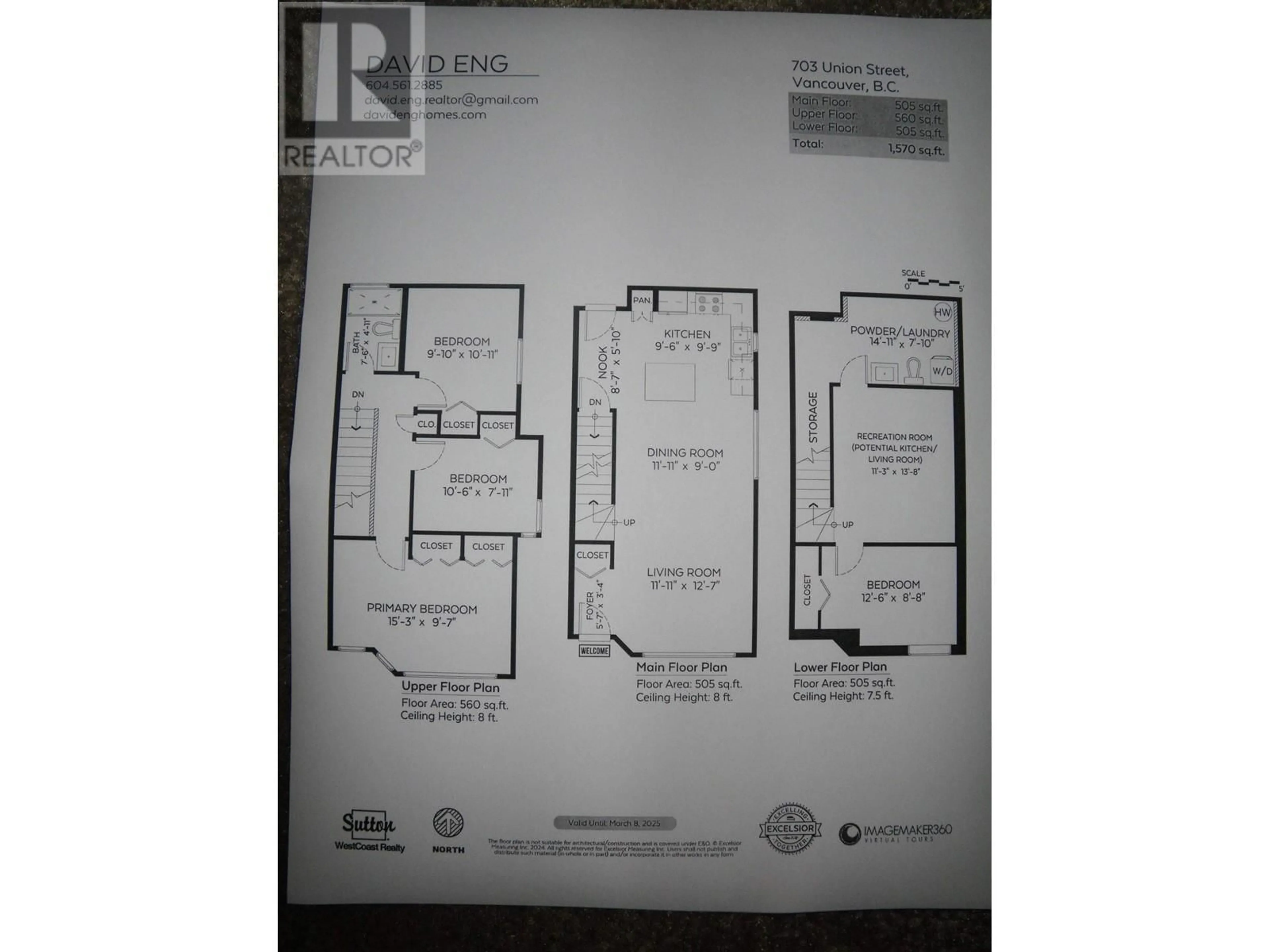 Floor plan for 703 UNION STREET, Vancouver British Columbia V6A2C3