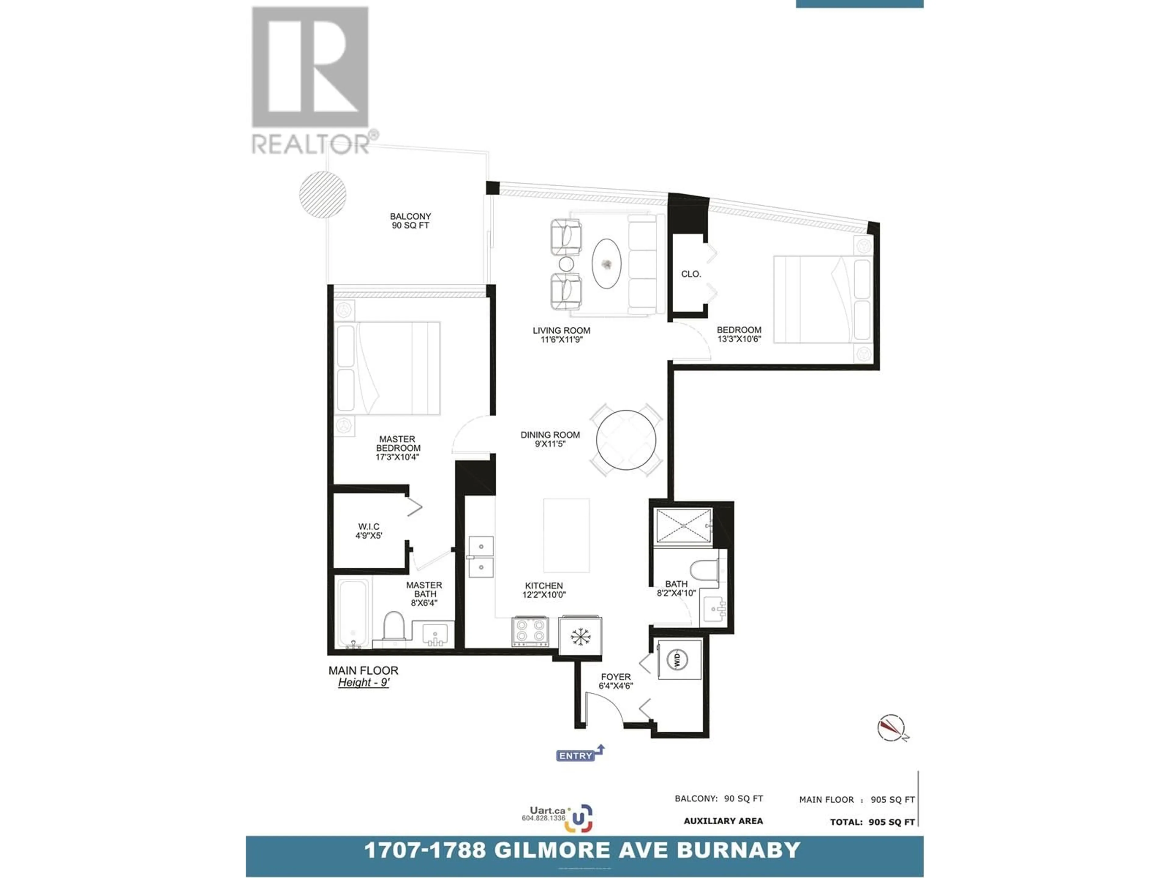 Floor plan for 1707 1788 GILMORE AVENUE, Burnaby British Columbia V5C0L5