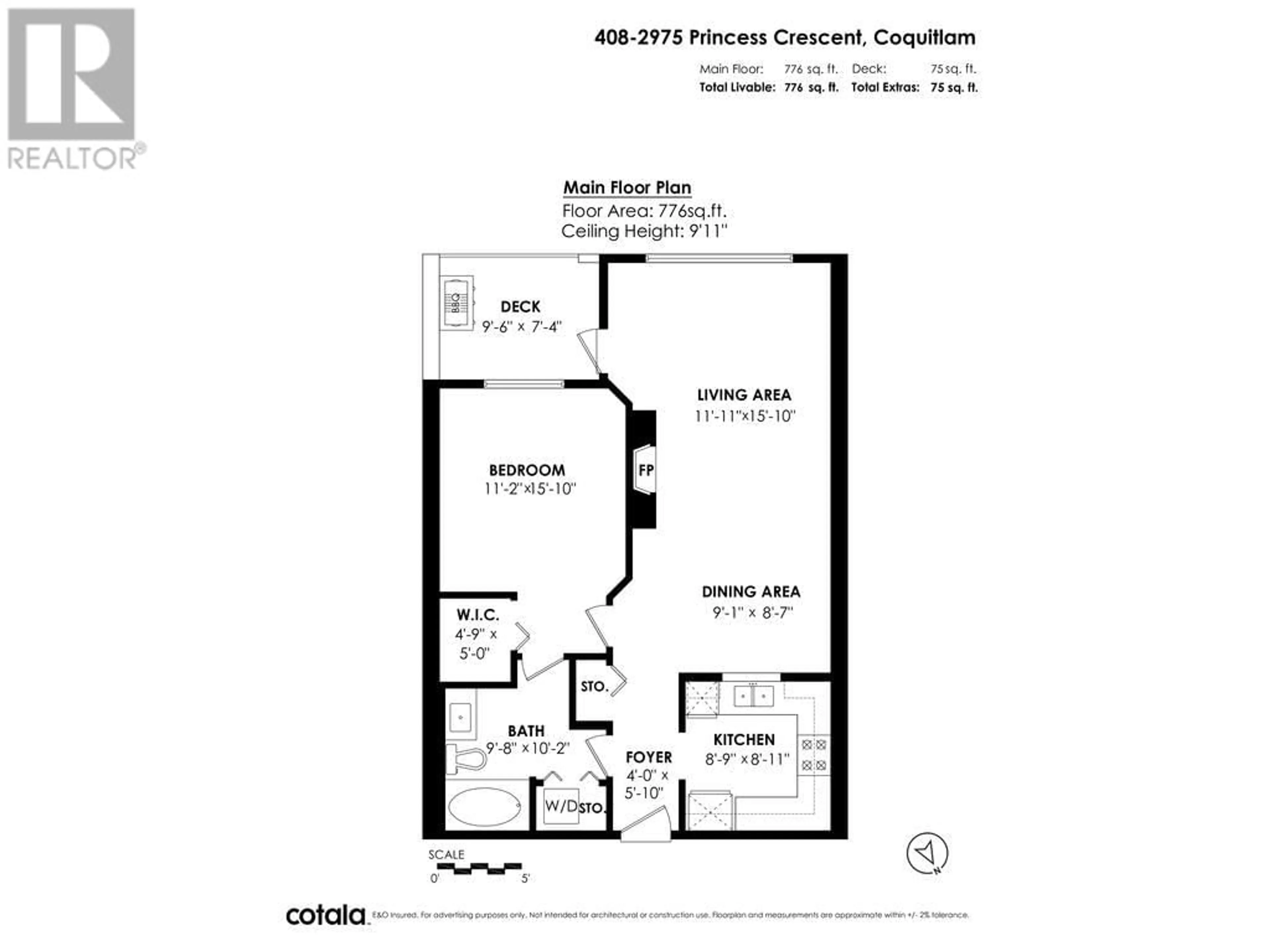 Floor plan for 408 2975 PRINCESS CRESCENT, Coquitlam British Columbia V3B7N3