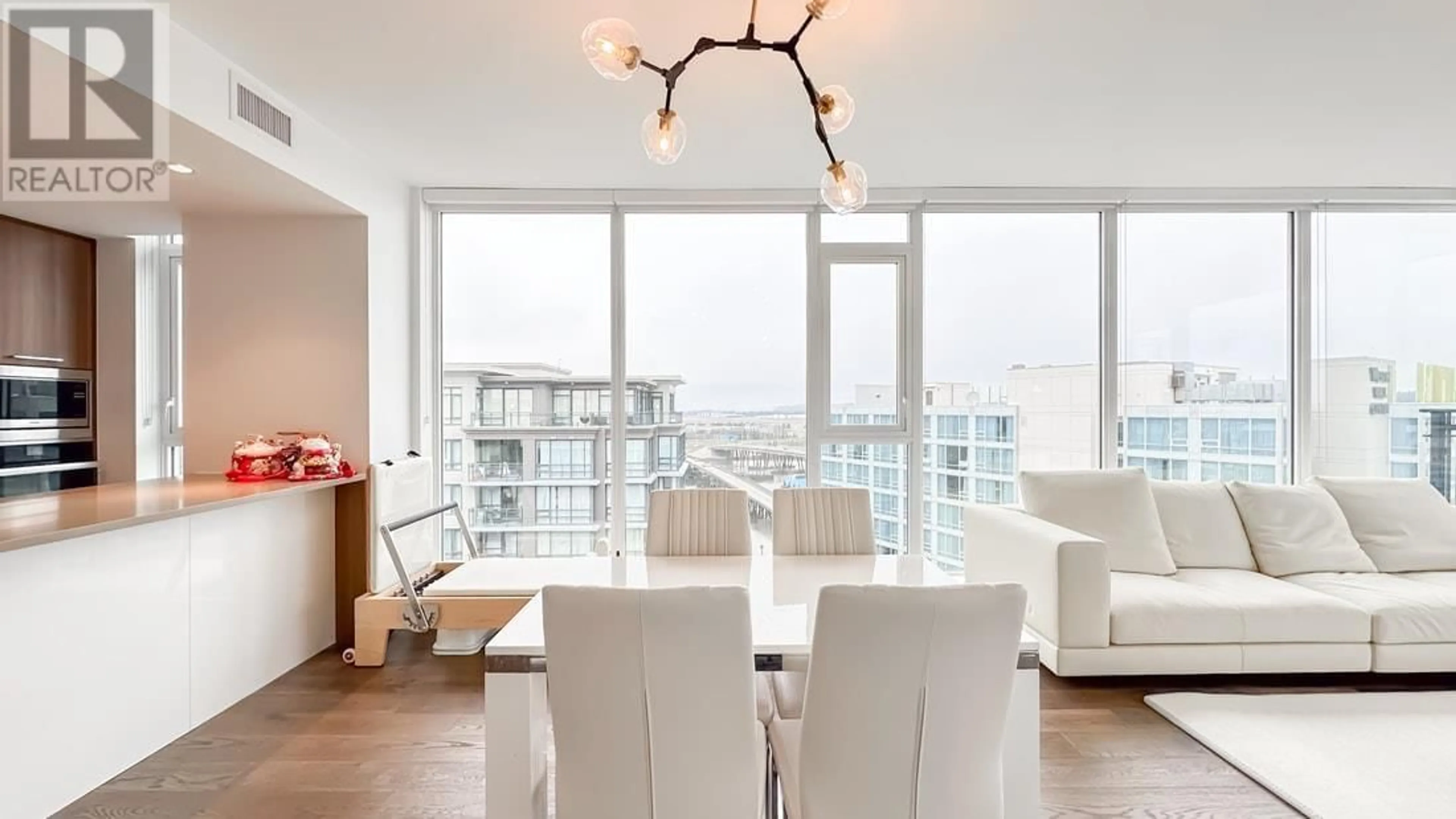 Dining room, wood floors, mountain for 1702 3200 CORVETTE WAY, Richmond British Columbia V6X0T8