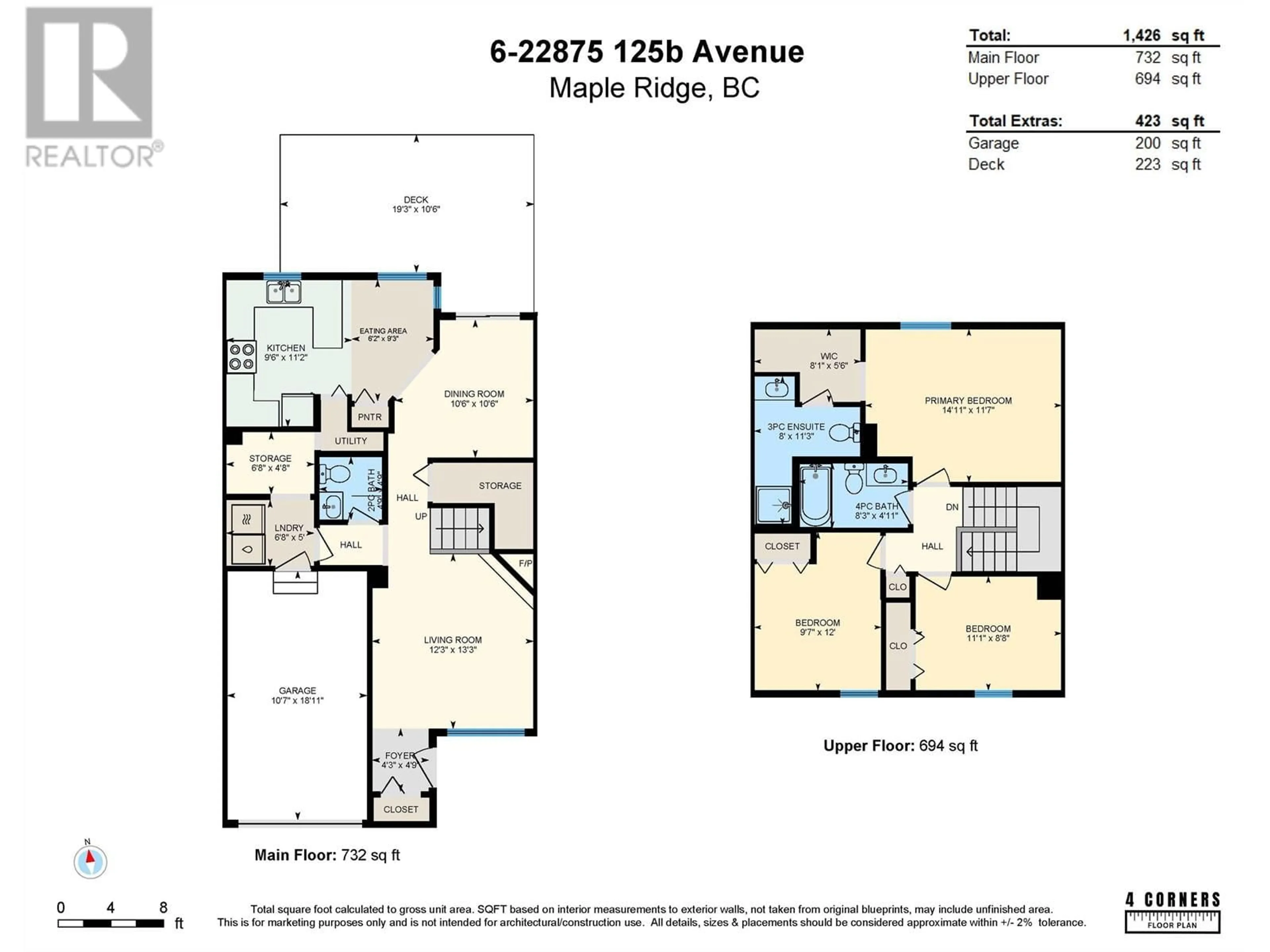 Floor plan for 6 22875 125B AVENUE, Maple Ridge British Columbia V2X0W8