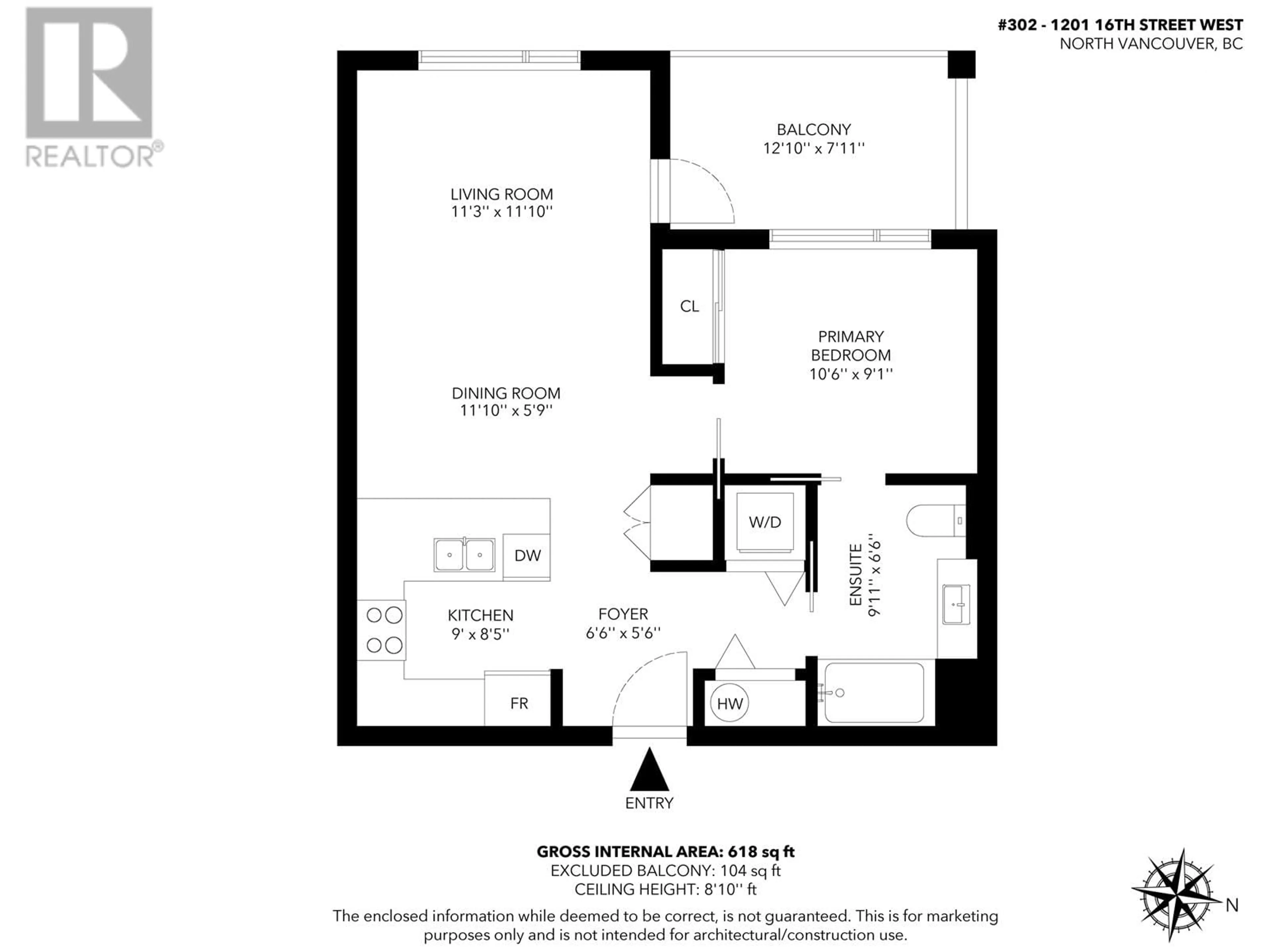 Floor plan for 307 1201 W 16TH STREET, North Vancouver British Columbia V7P1R5